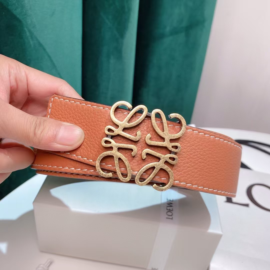 Loewe Reversible Anagram Belt In Smooth Calfskin - DopestKickz