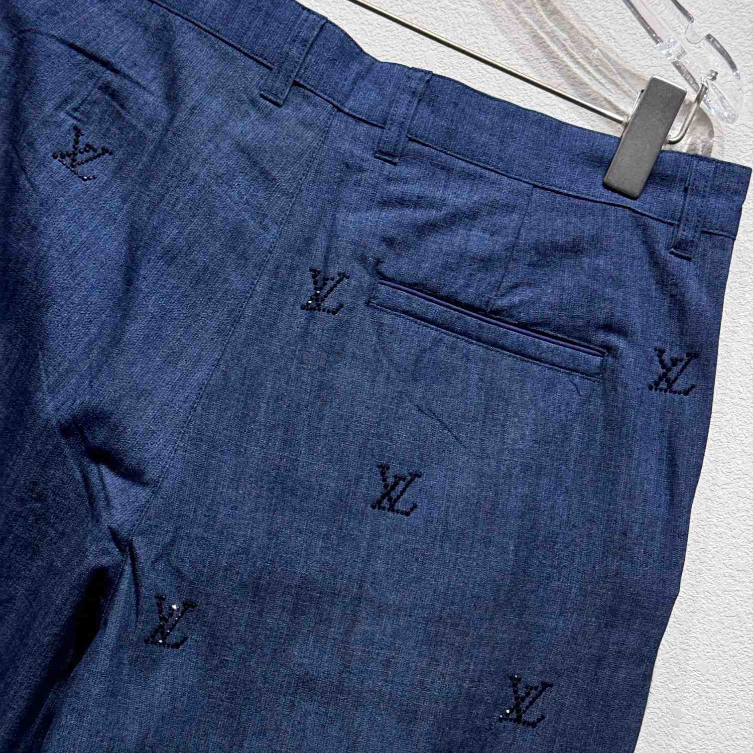 Louis Vuitton LV Blason Embellished Denim Pants  1AGIUN - DopestKickz