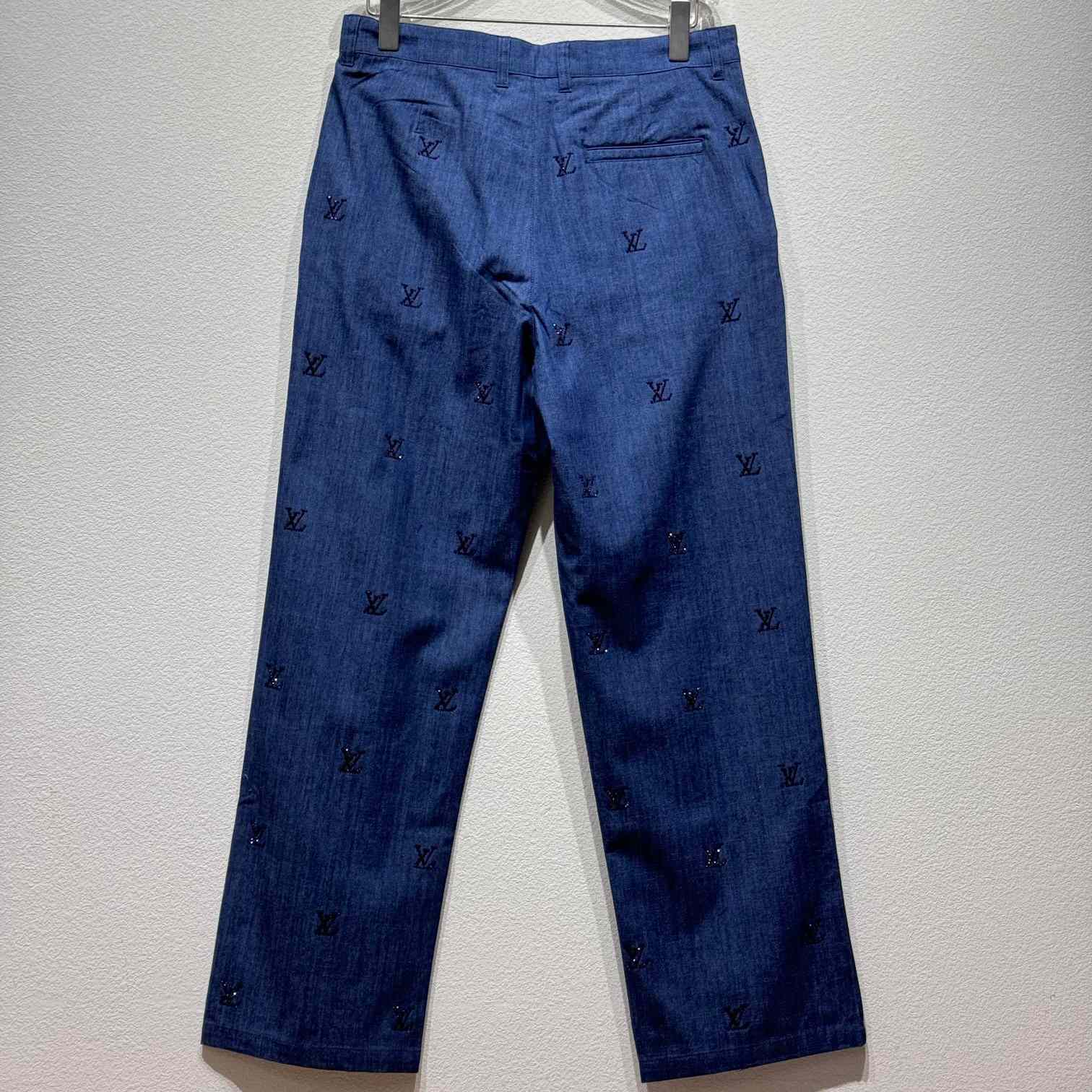 Louis Vuitton LV Blason Embellished Denim Pants  1AGIUN - DopestKickz
