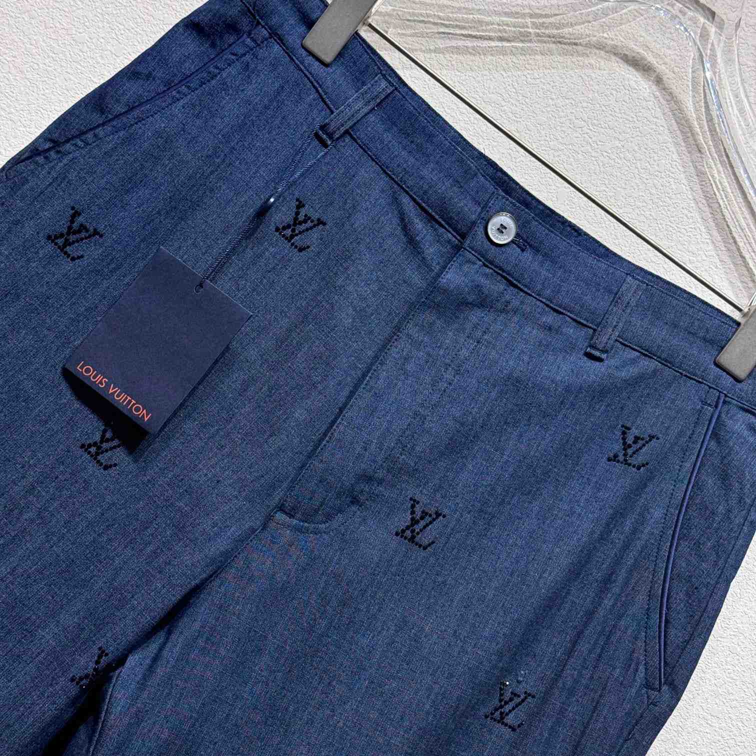 Louis Vuitton LV Blason Embellished Denim Pants  1AGIUN - DopestKickz