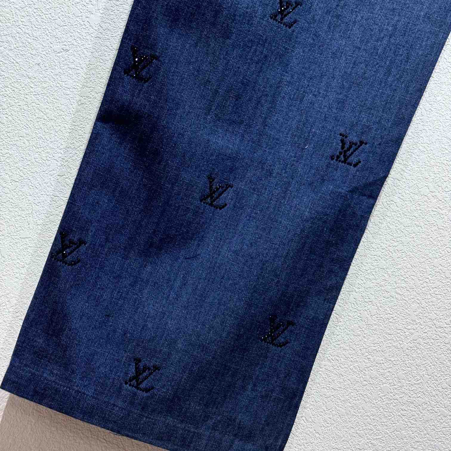 Louis Vuitton LV Blason Embellished Denim Pants  1AGIUN - DopestKickz