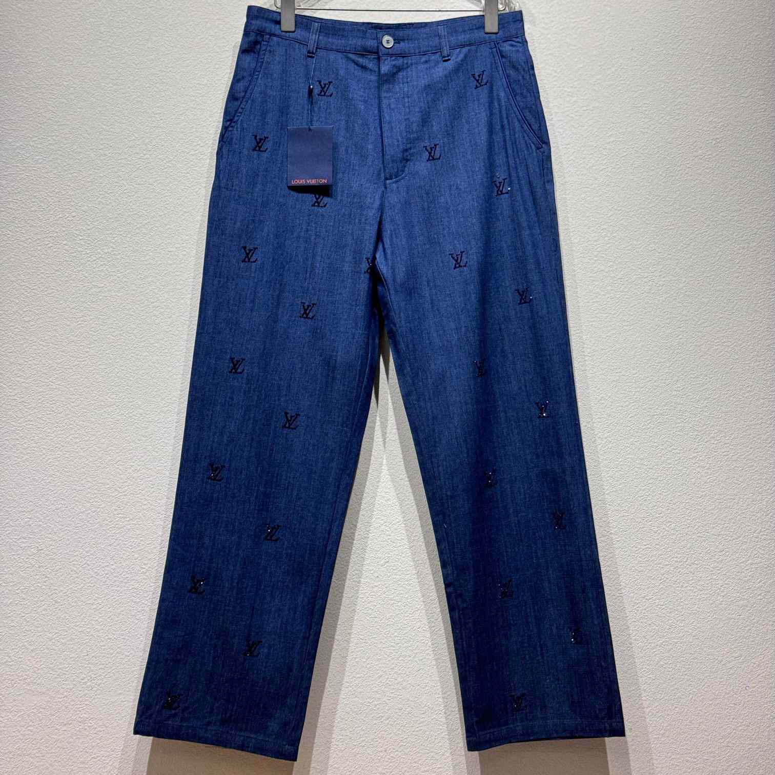 Louis Vuitton LV Blason Embellished Denim Pants  1AGIUN - DopestKickz