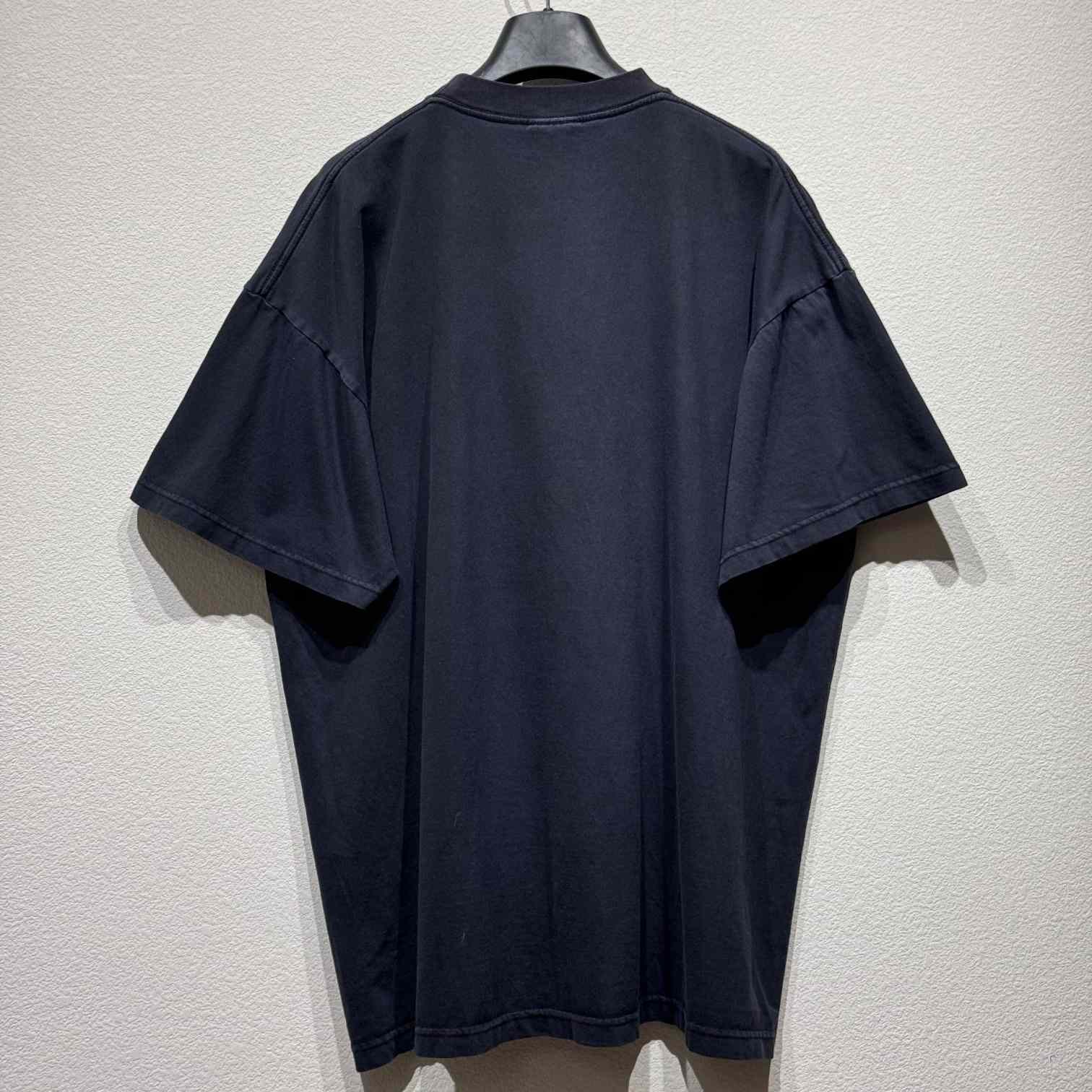 Balenciaga Getaria T-Shirt Oversize Fit In Washed Black Tubular Jersey - DopestKickz