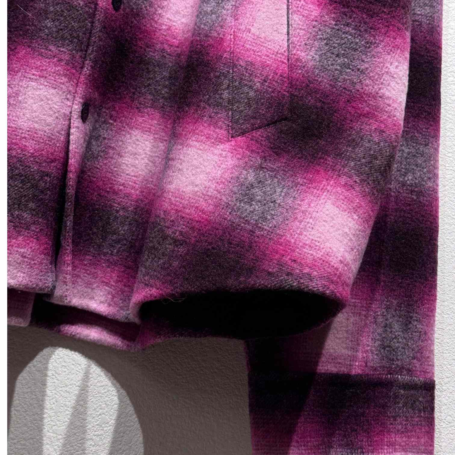 Balenciaga Padded Shirt In Pink And Black Check Flannel - DopestKickz