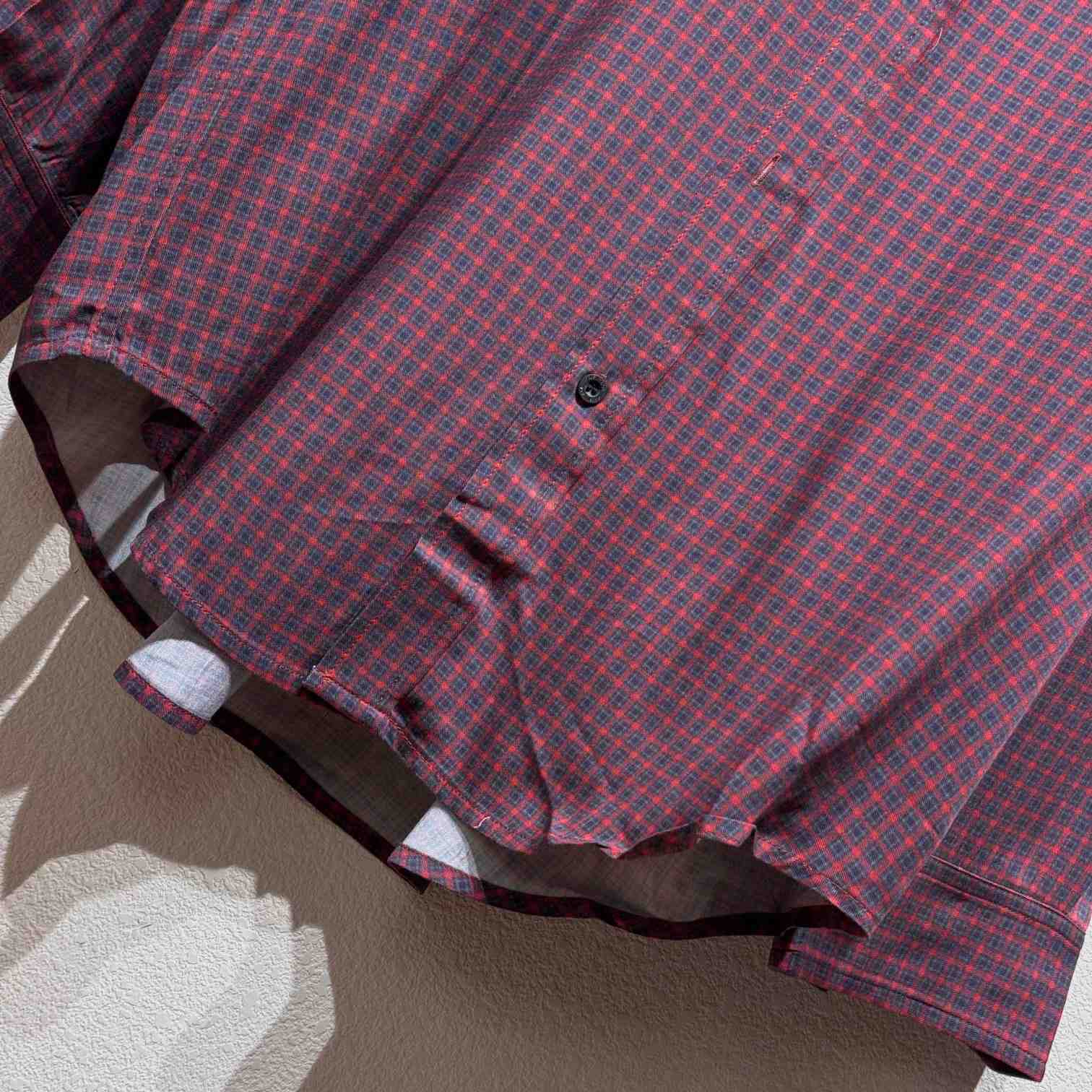 Balenciaga Fluid Shirt In Red And Grey  - DopestKickz