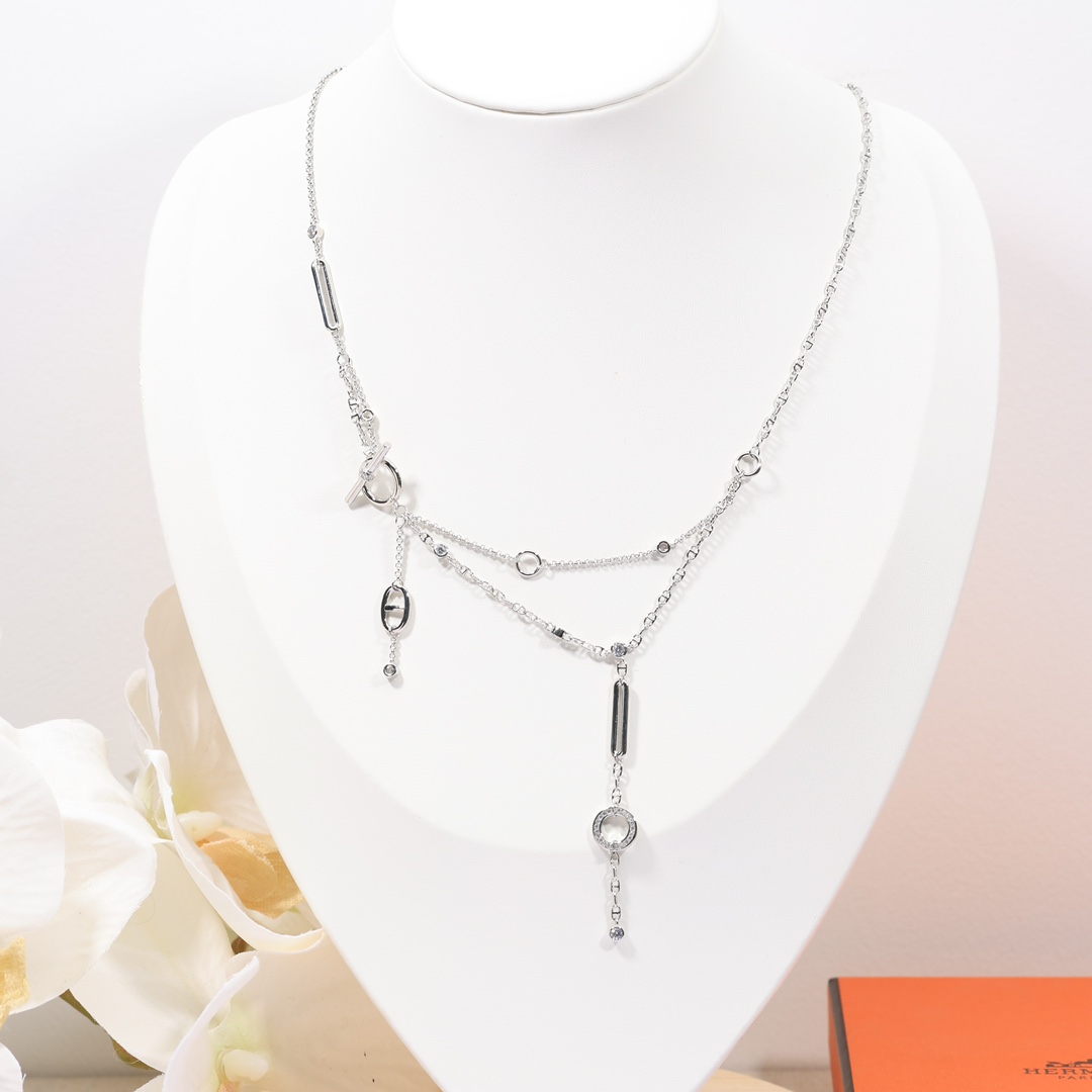 Hermes Chaine D'ancre Chaos Lariat Necklace - DopestKickz