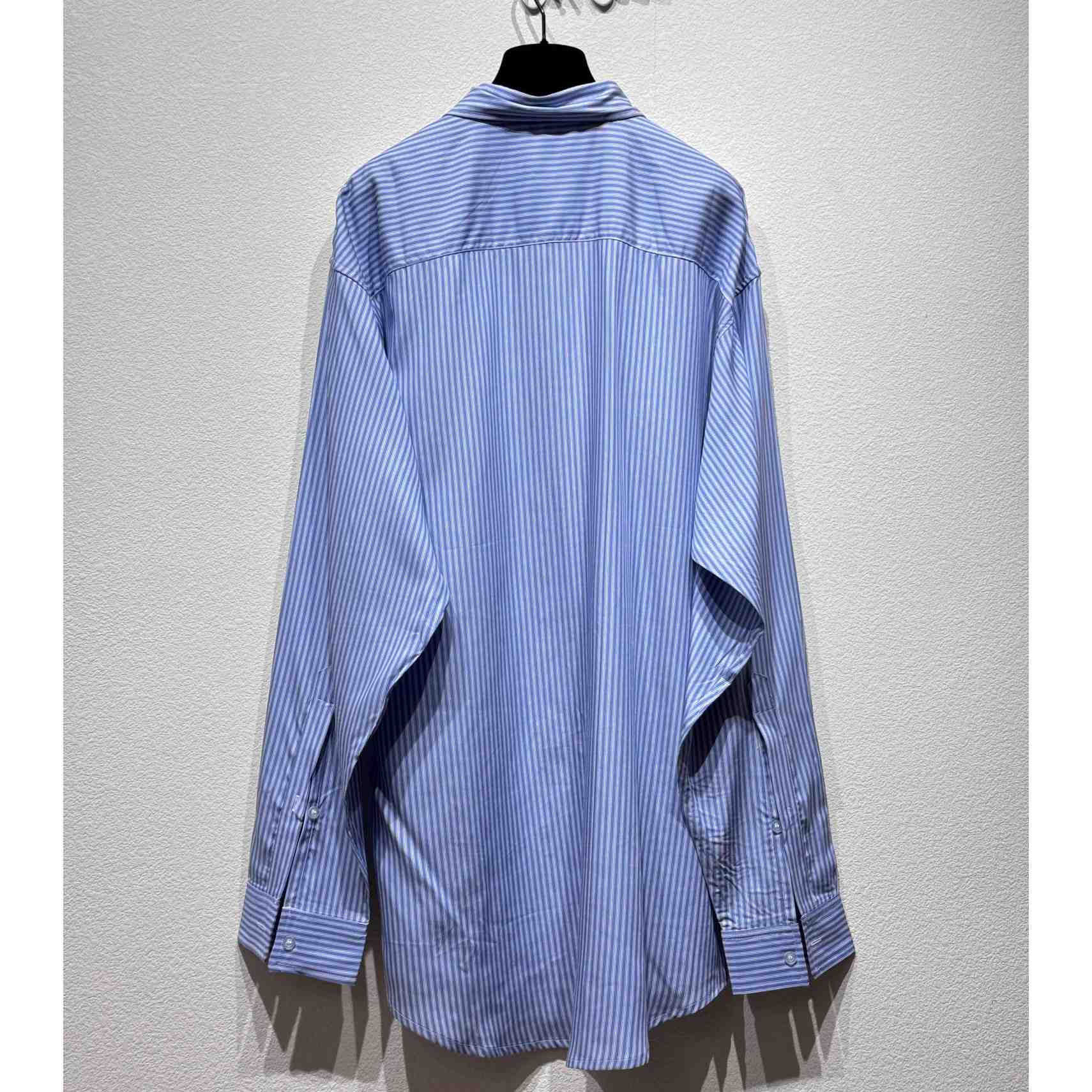 Balenciaga Fluid Shirt In Blue And White - DopestKickz