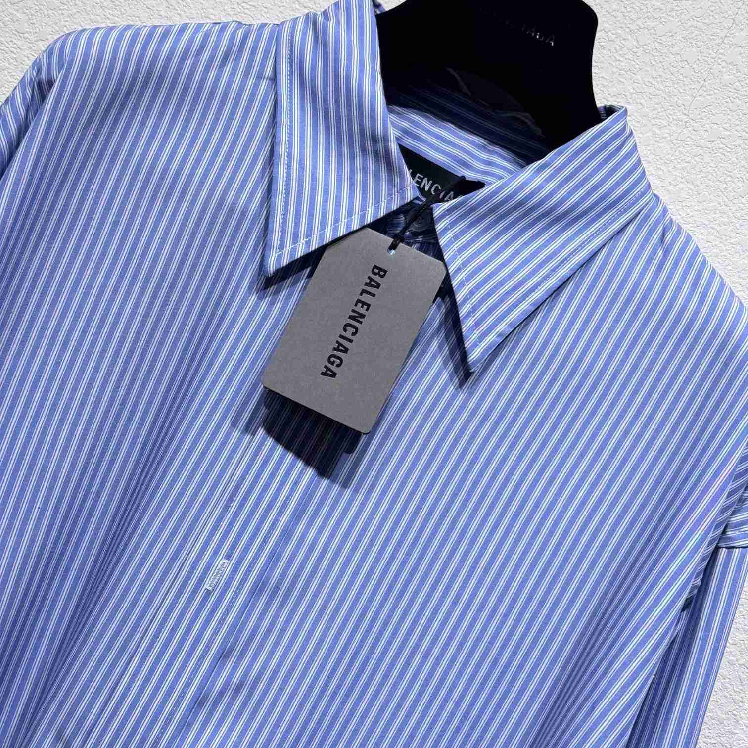 Balenciaga Fluid Shirt In Blue And White - DopestKickz