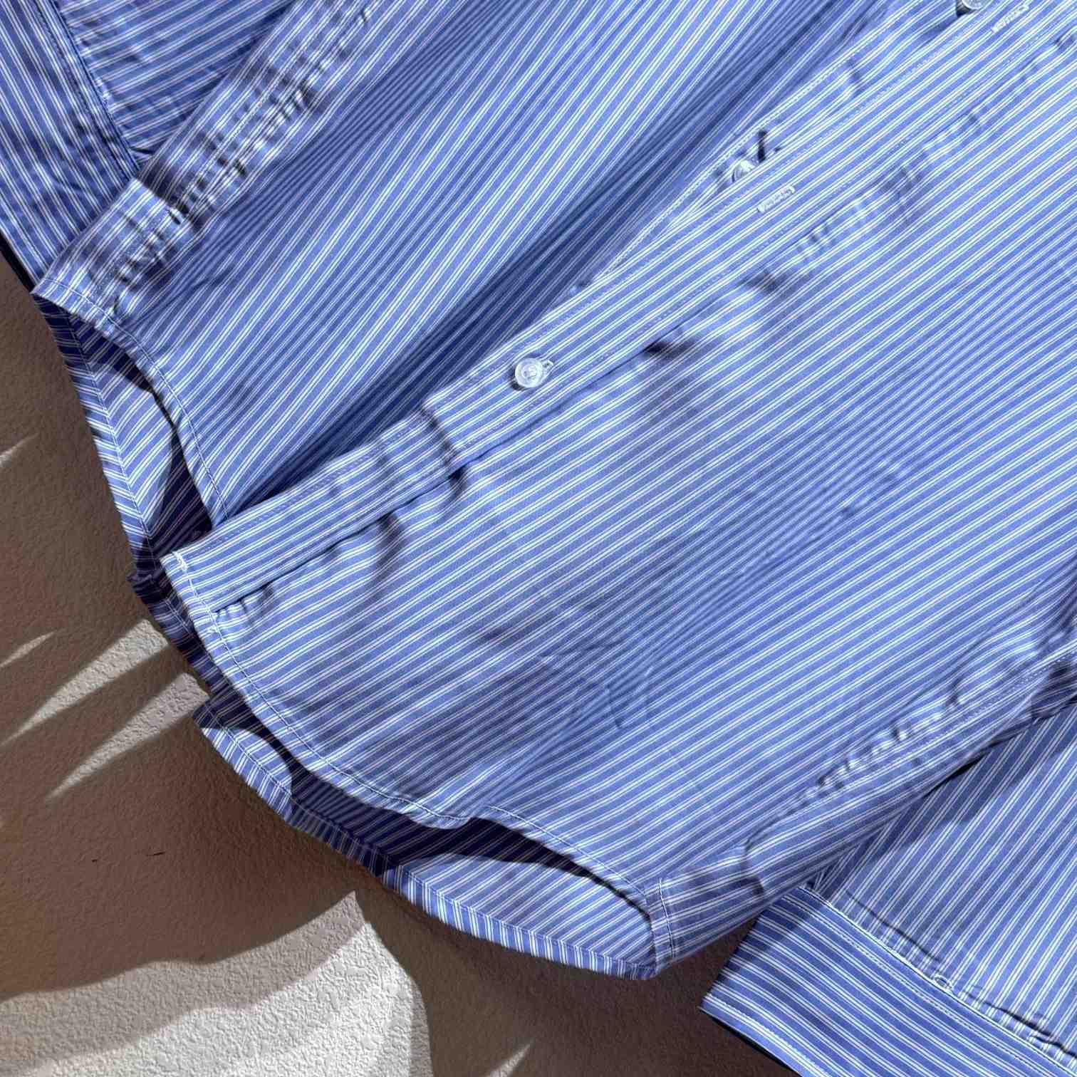 Balenciaga Fluid Shirt In Blue And White - DopestKickz