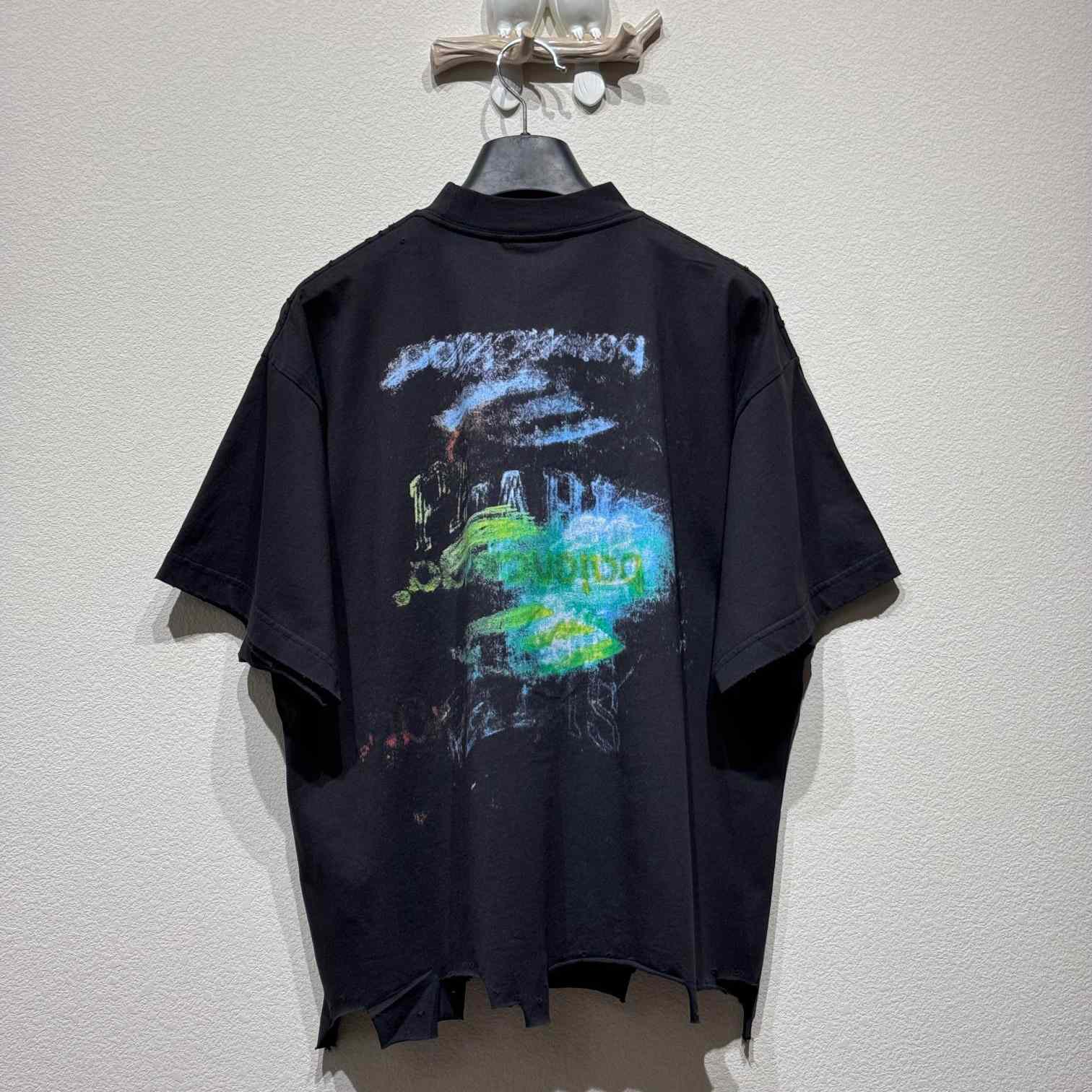 Balenciaga DIY Imprint T-Shirt In Washed Black Vintage Jersey - DopestKickz