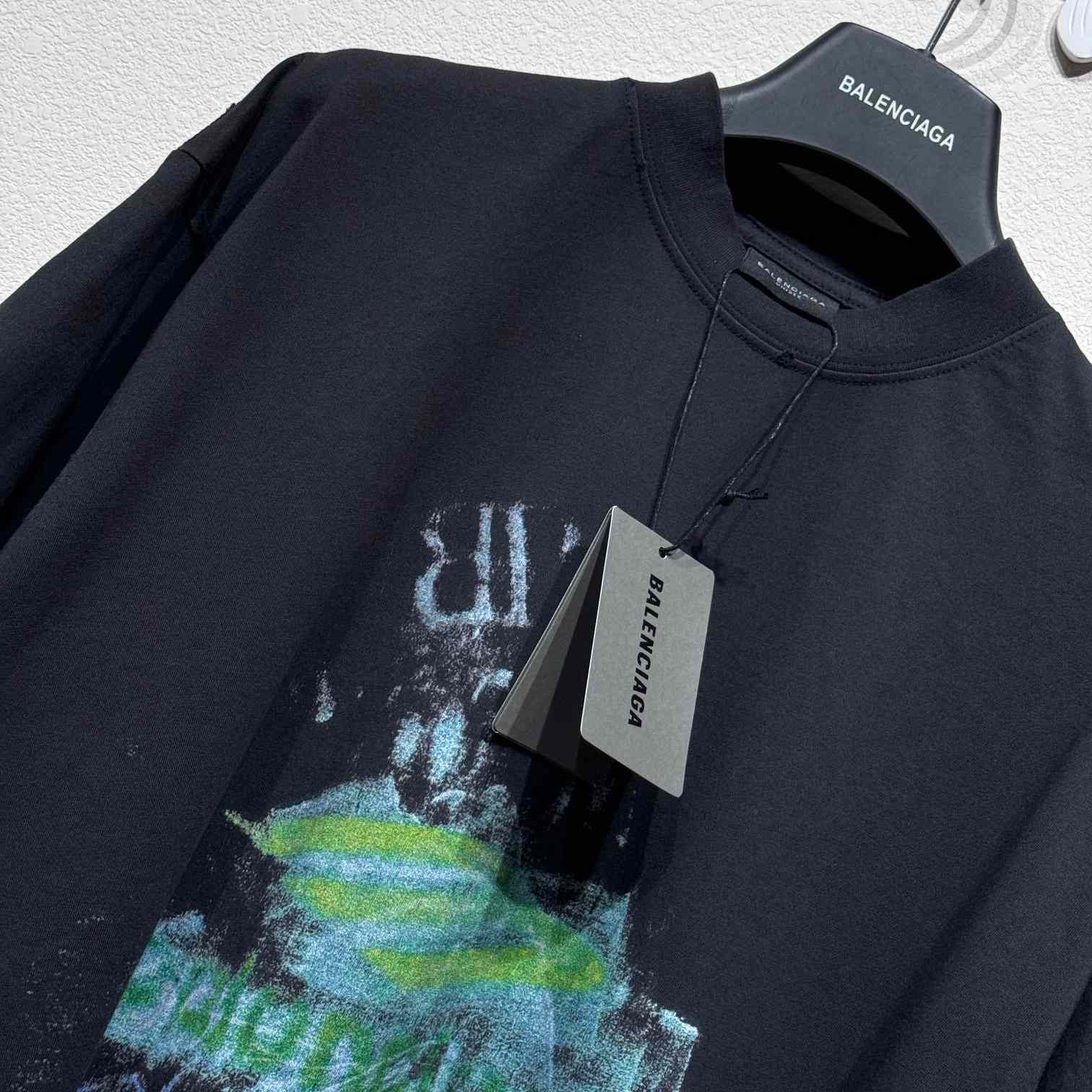 Balenciaga DIY Imprint T-Shirt In Washed Black Vintage Jersey - DopestKickz