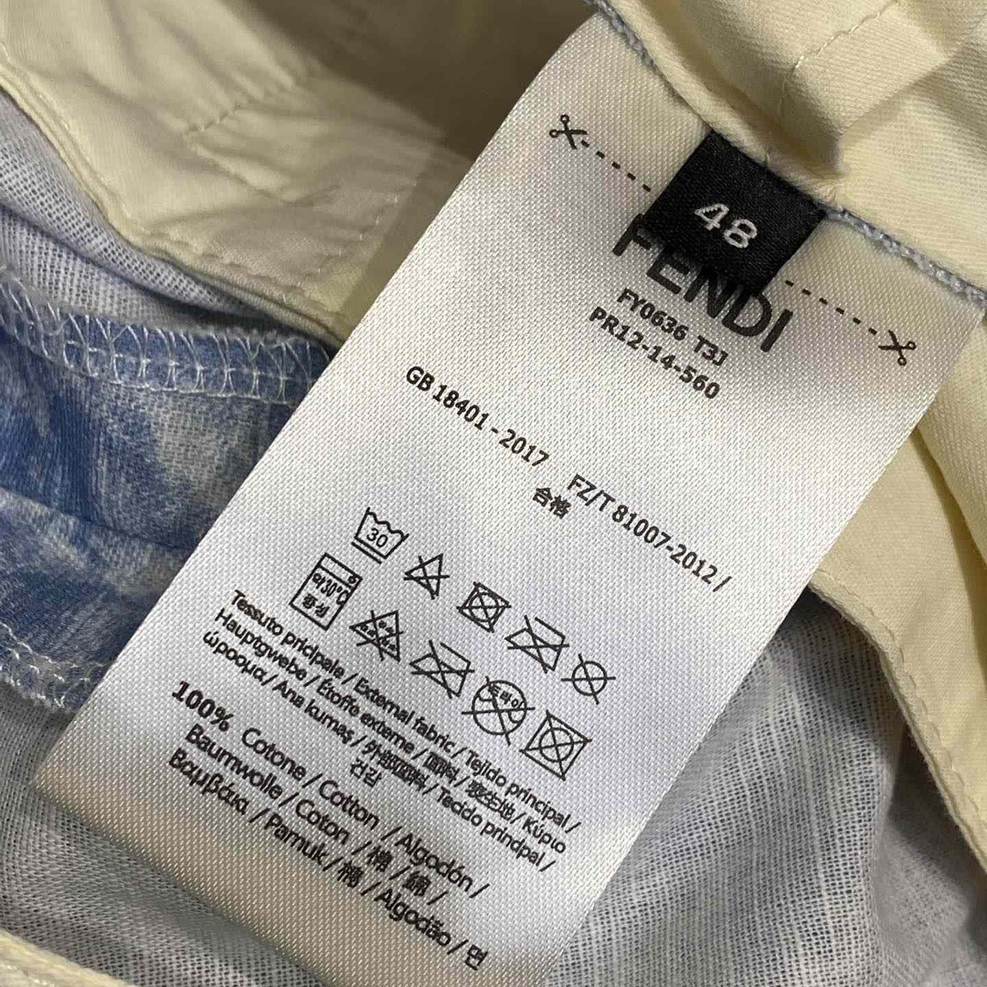 Fendi Blue FF Linen Shorts - DopestKickz