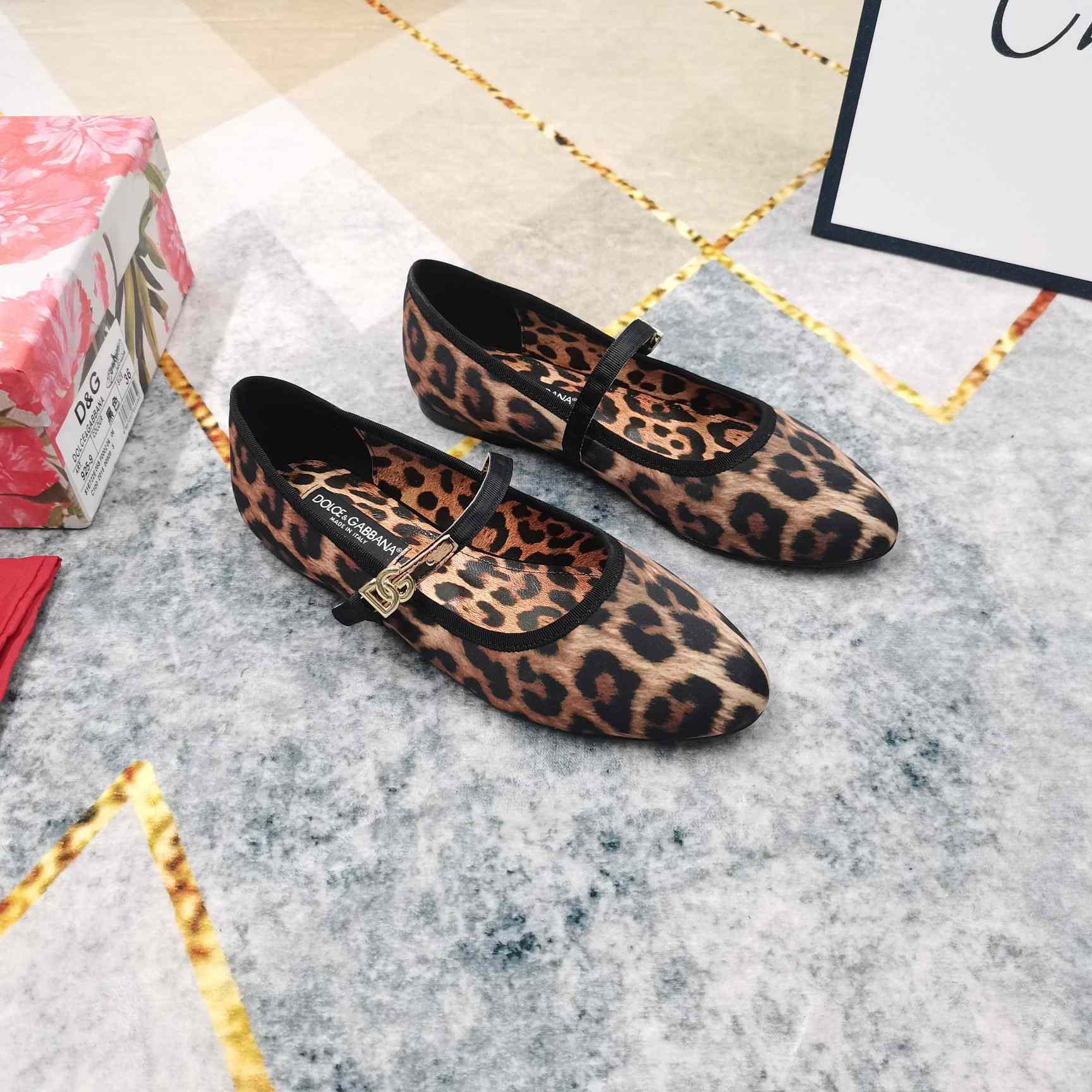 Dolce & Gabbana Printed Velvet Ballet Flats - DopestKickz