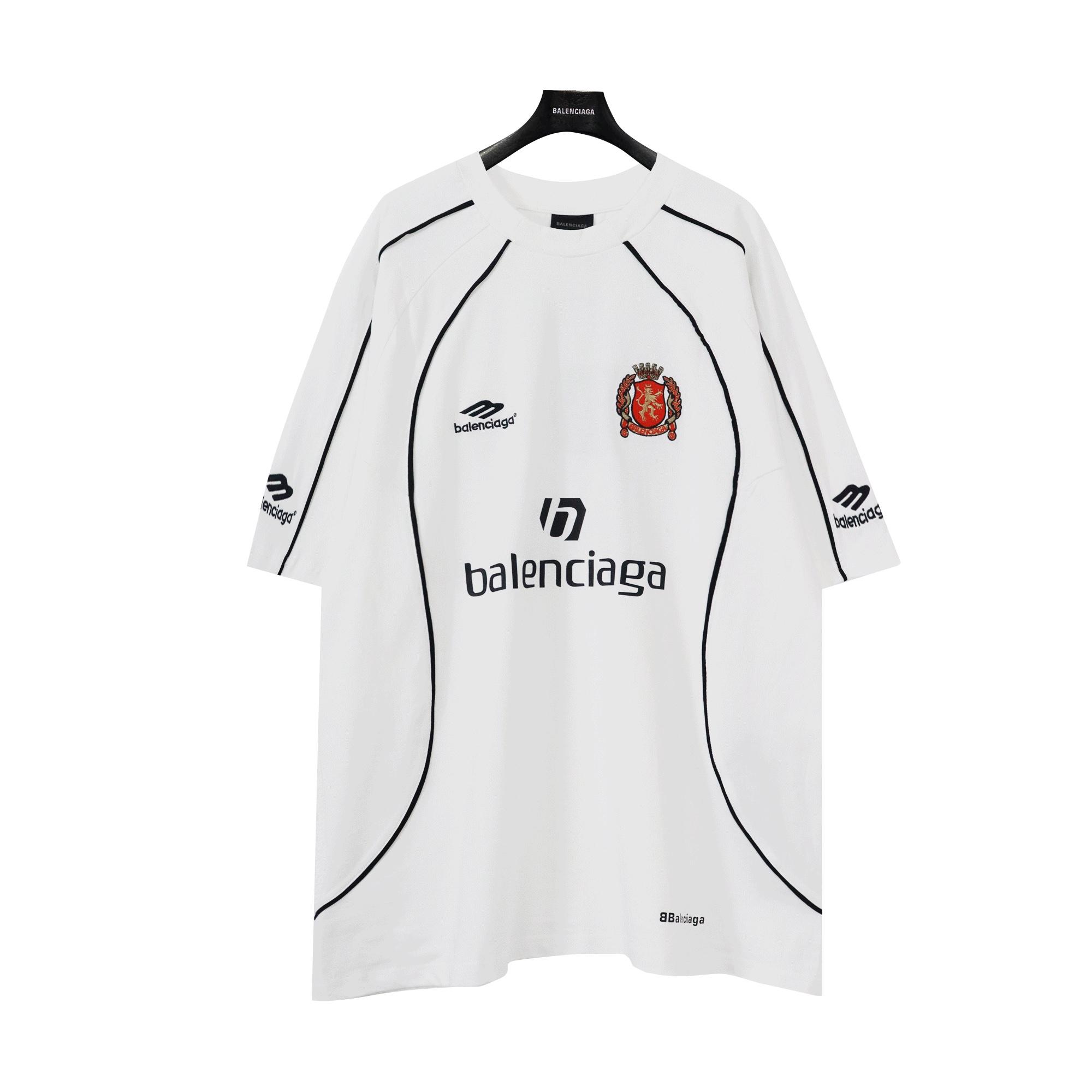 Balenciaga Paris Soccer T-Shirt Oversized In White - DopestKickz