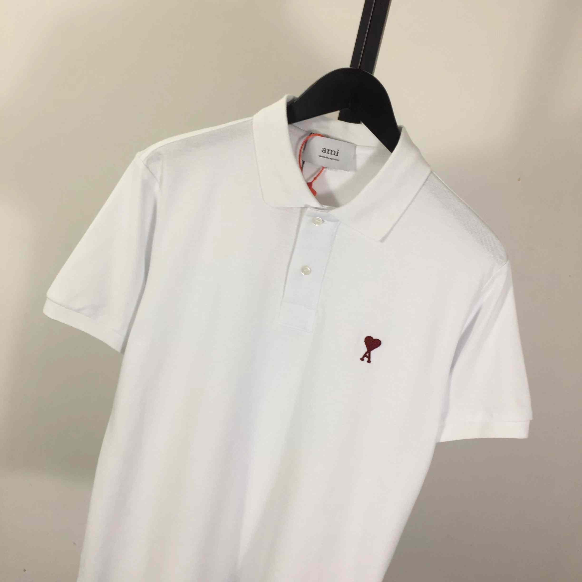 Ami Paris Ami De Coeur Embroidered Polo Shirt - DopestKickz