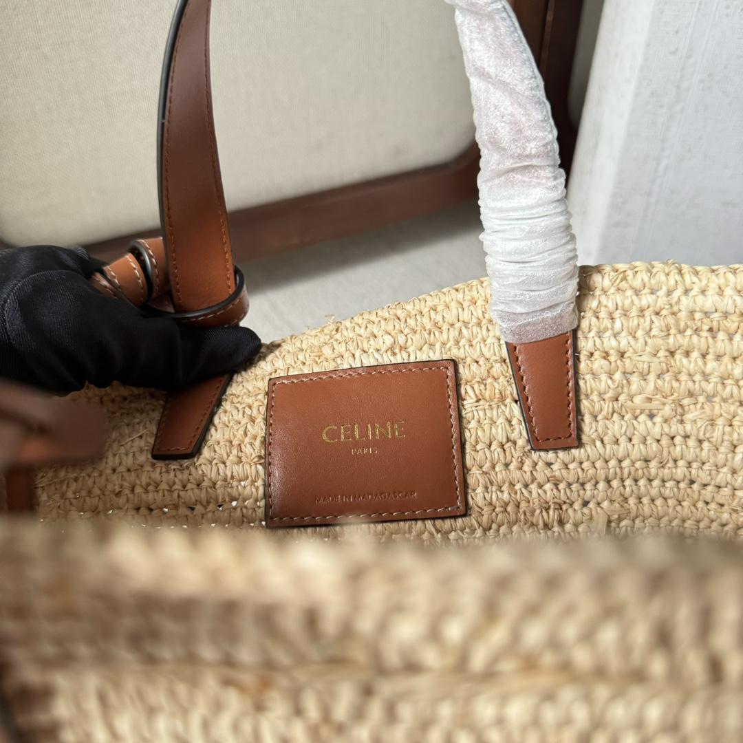 Celine Teen Supple Celine Classic Panier In Raffia And Calfskin - DopestKickz