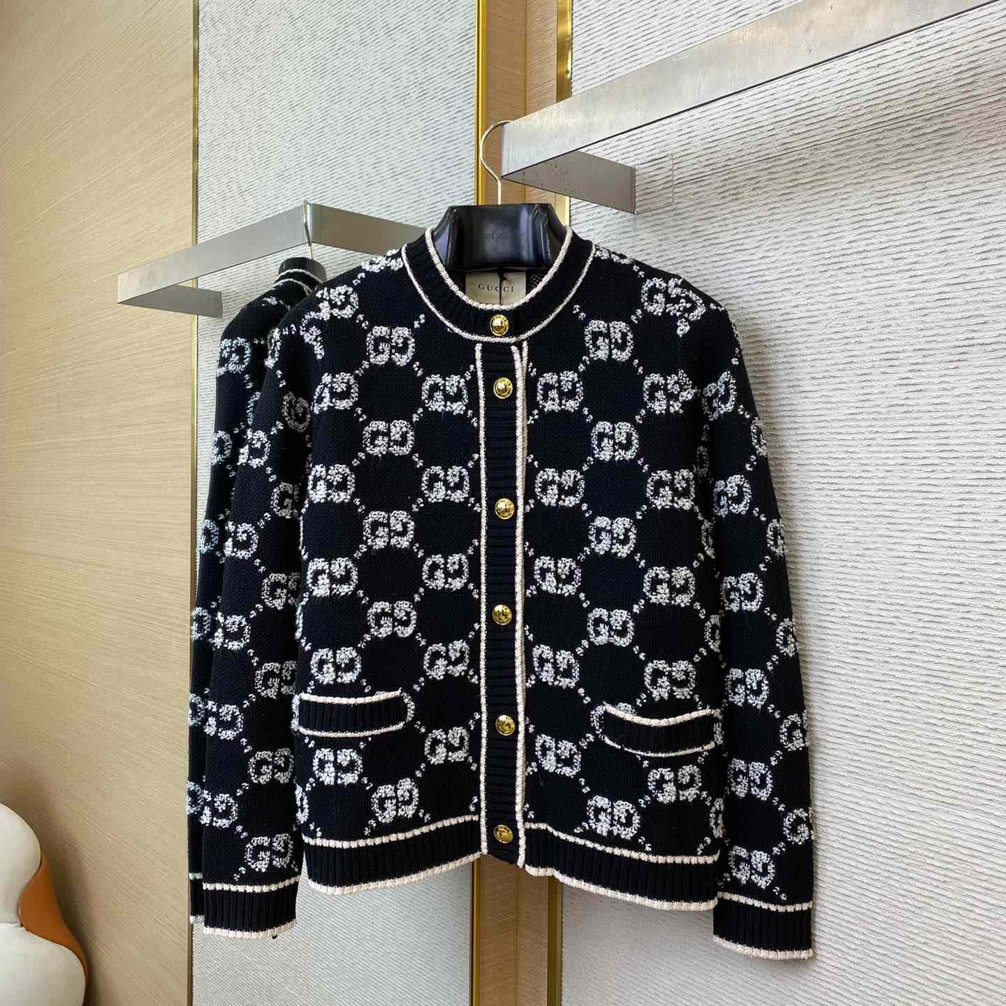 Gucci GG Wool Bouclé Jacquard Cardigan - DopestKickz