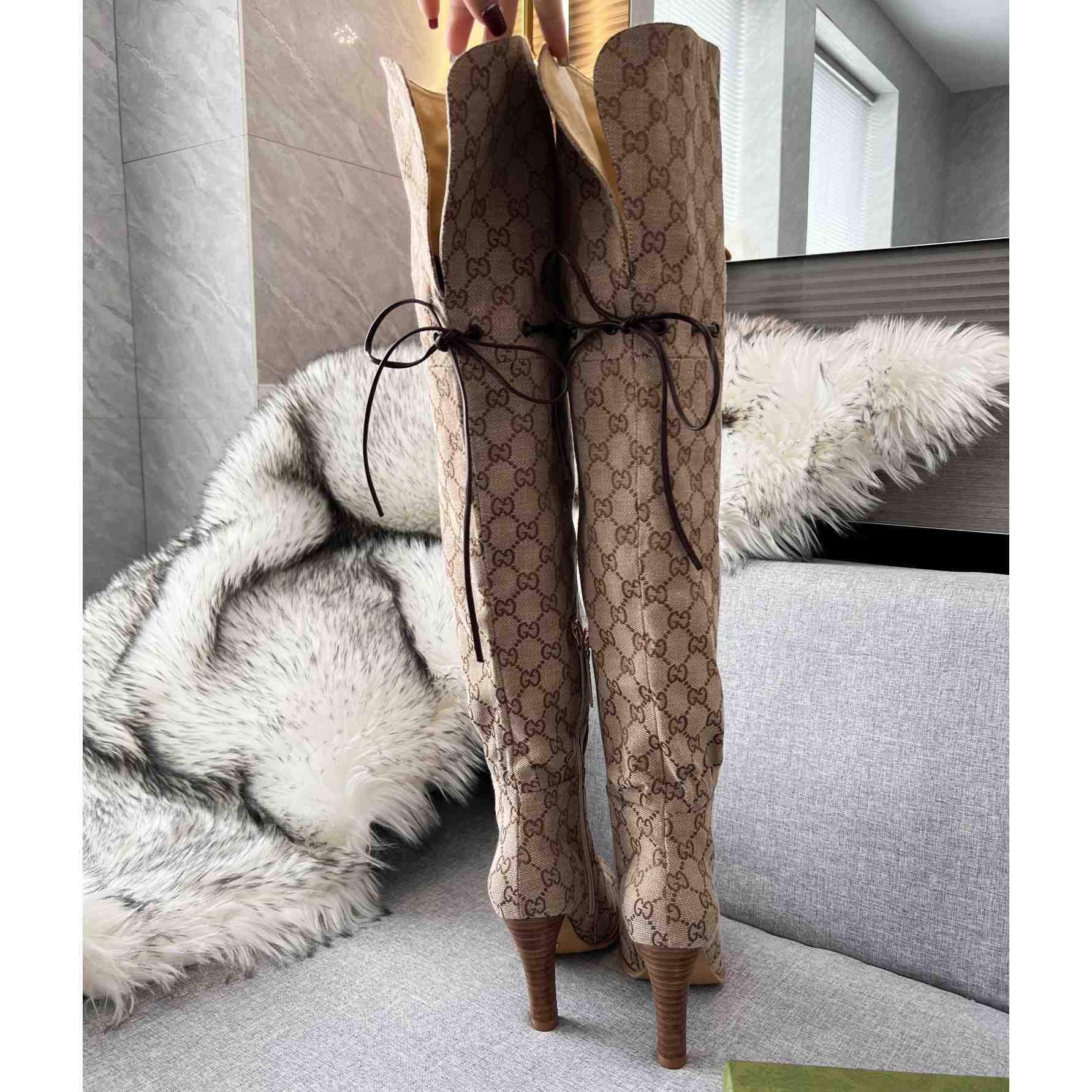 Gucci Monogram Over the Knee Boots  - DopestKickz
