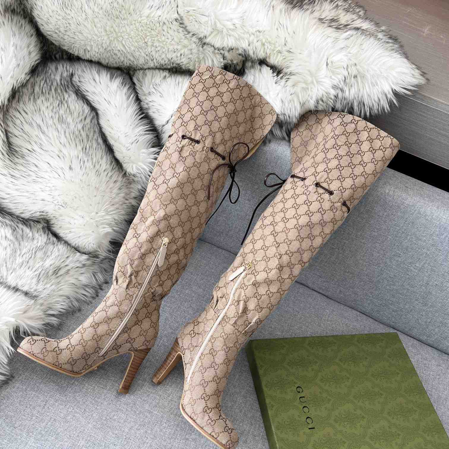 Gucci Monogram Over the Knee Boots  - DopestKickz