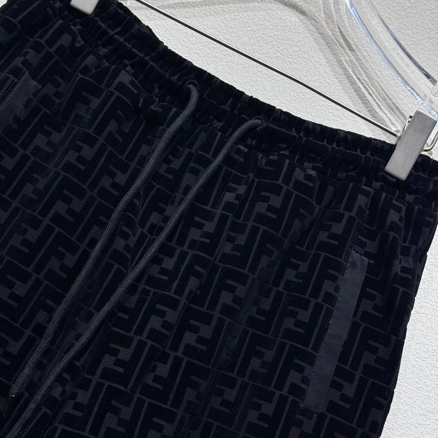 Fendi Black Piqué Pants - DopestKickz