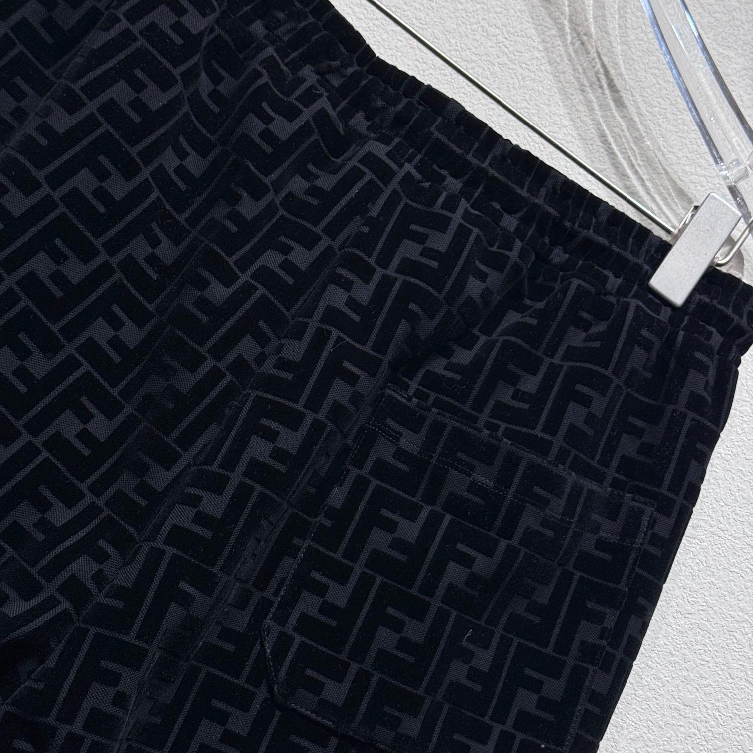 Fendi Black Piqué Pants - DopestKickz
