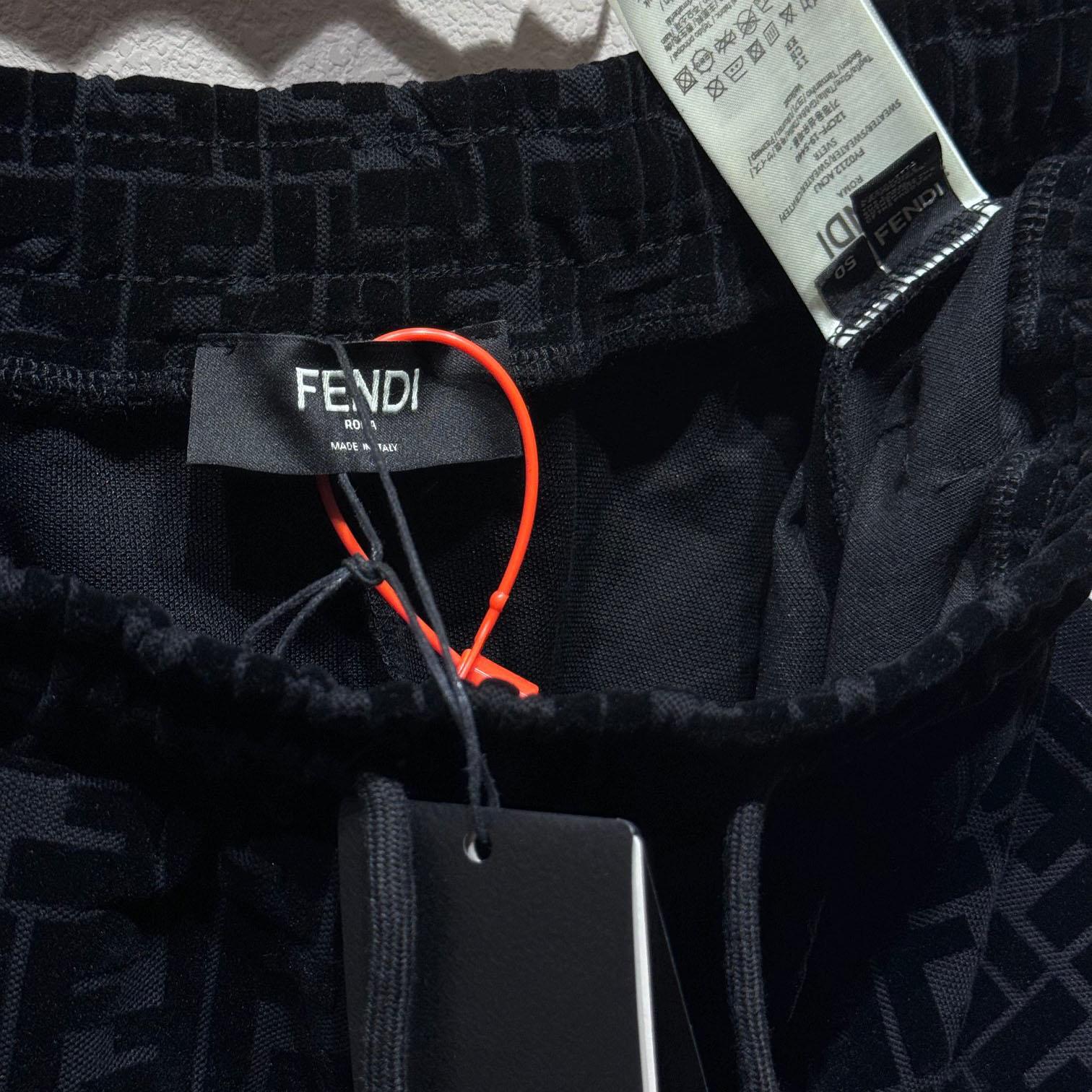 Fendi Black Piqué Pants - DopestKickz
