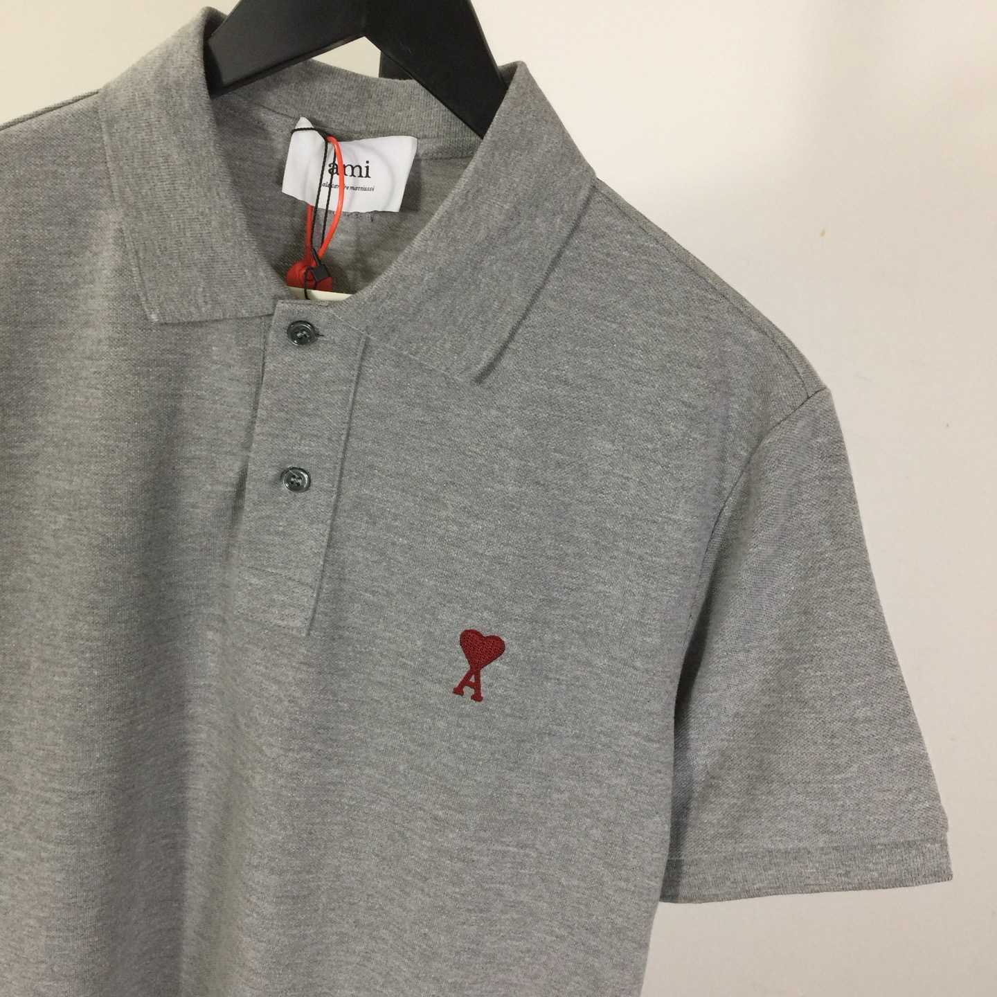 Ami Paris Ami De Coeur Embroidered Polo Shirt - DopestKickz