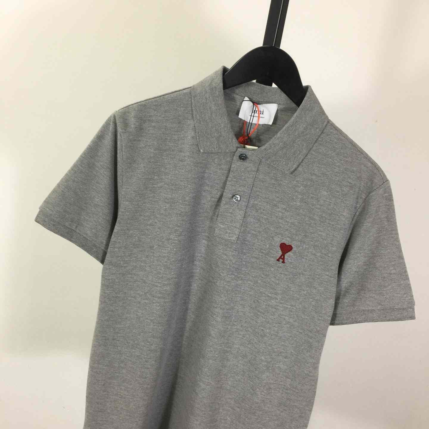 Ami Paris Ami De Coeur Embroidered Polo Shirt - DopestKickz
