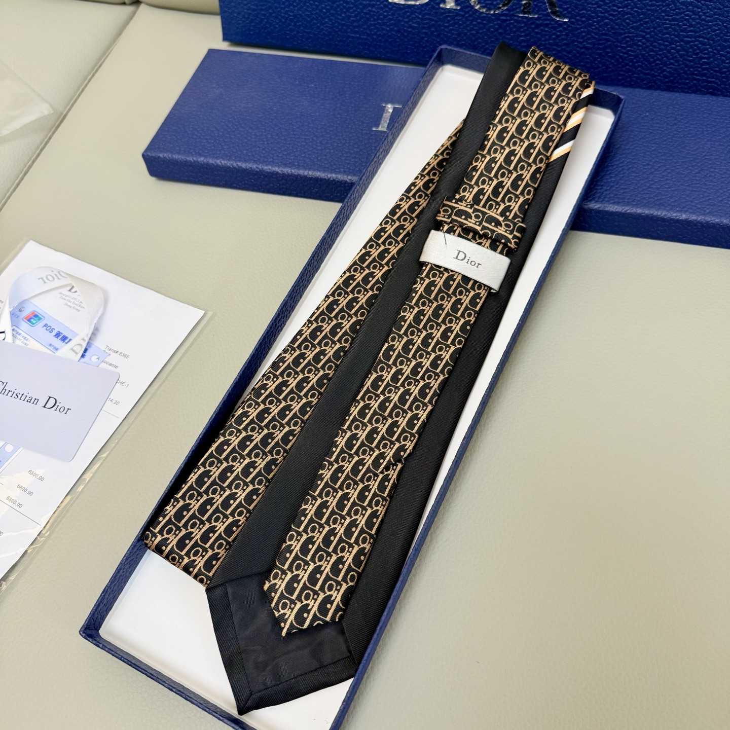 Dior Striped Dior Oblique Tie - DopestKickz