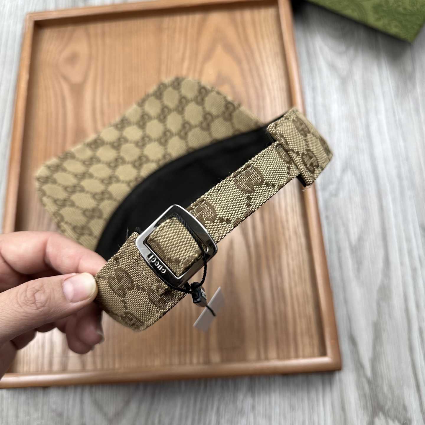 Gucci Original GG Canvas Visor With Web - DopestKickz