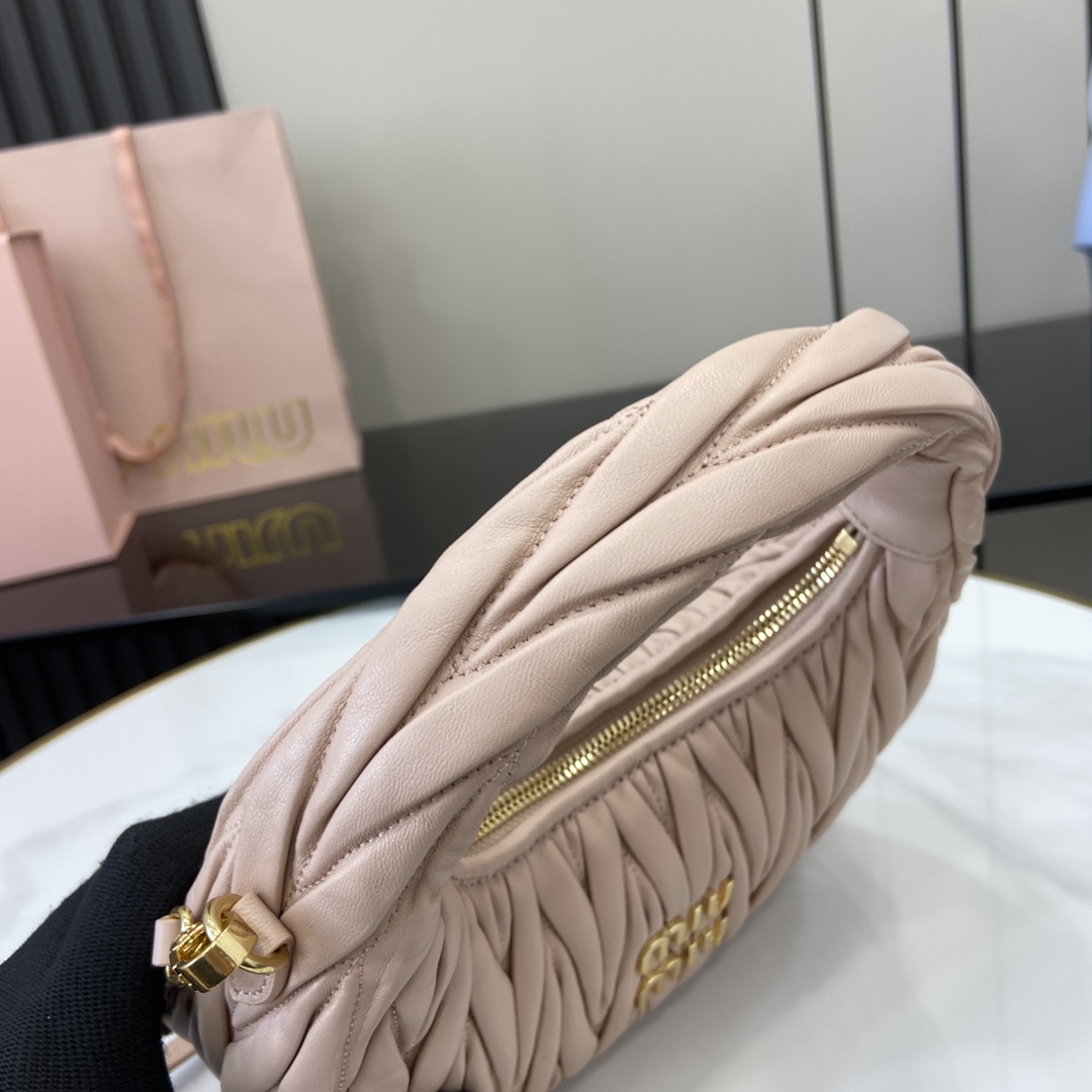Miu Miu Wander Matelassé Nappa Leather Hobo Bag - DopestKickz