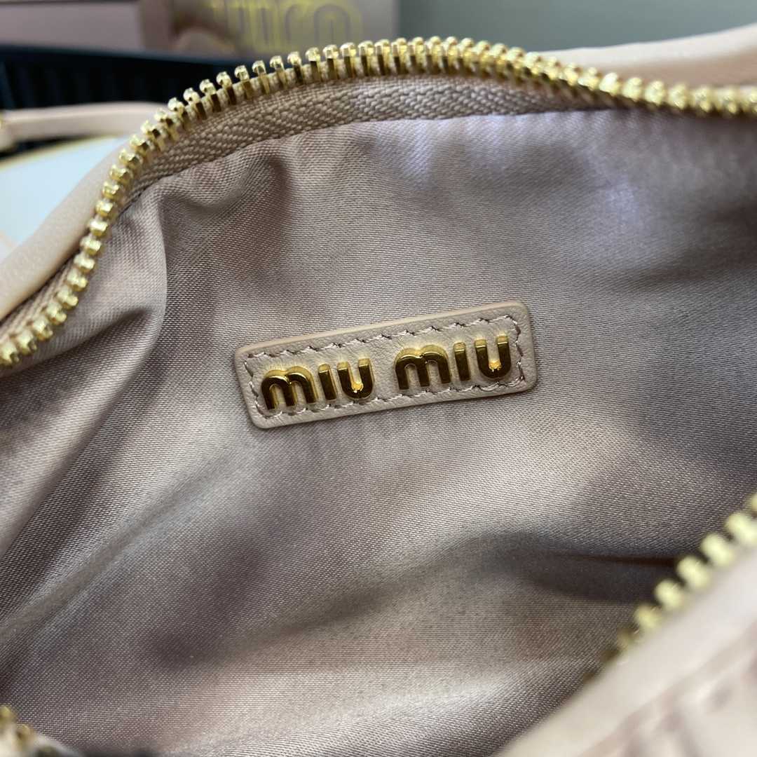 Miu Miu Wander Matelassé Nappa Leather Hobo Bag - DopestKickz