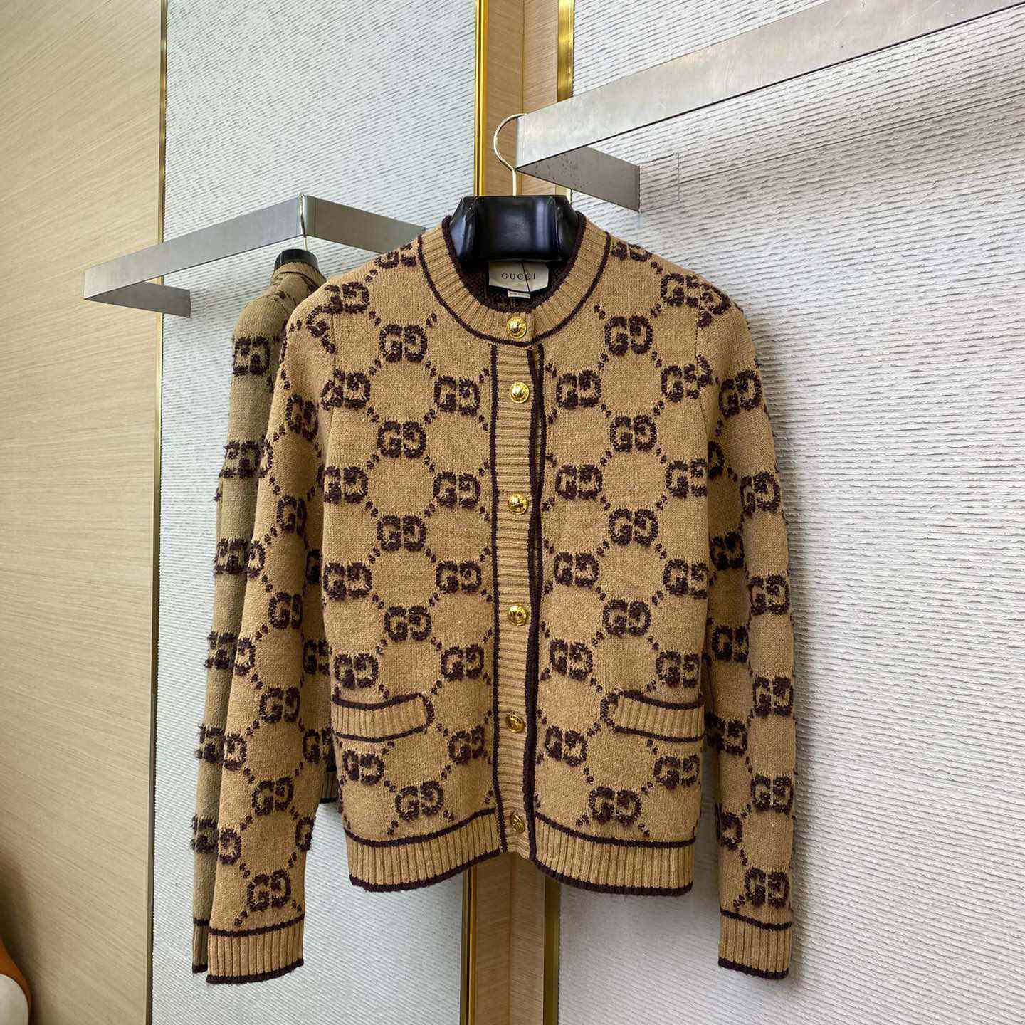 Gucci GG Wool Bouclé Jacquard Cardigan - DopestKickz