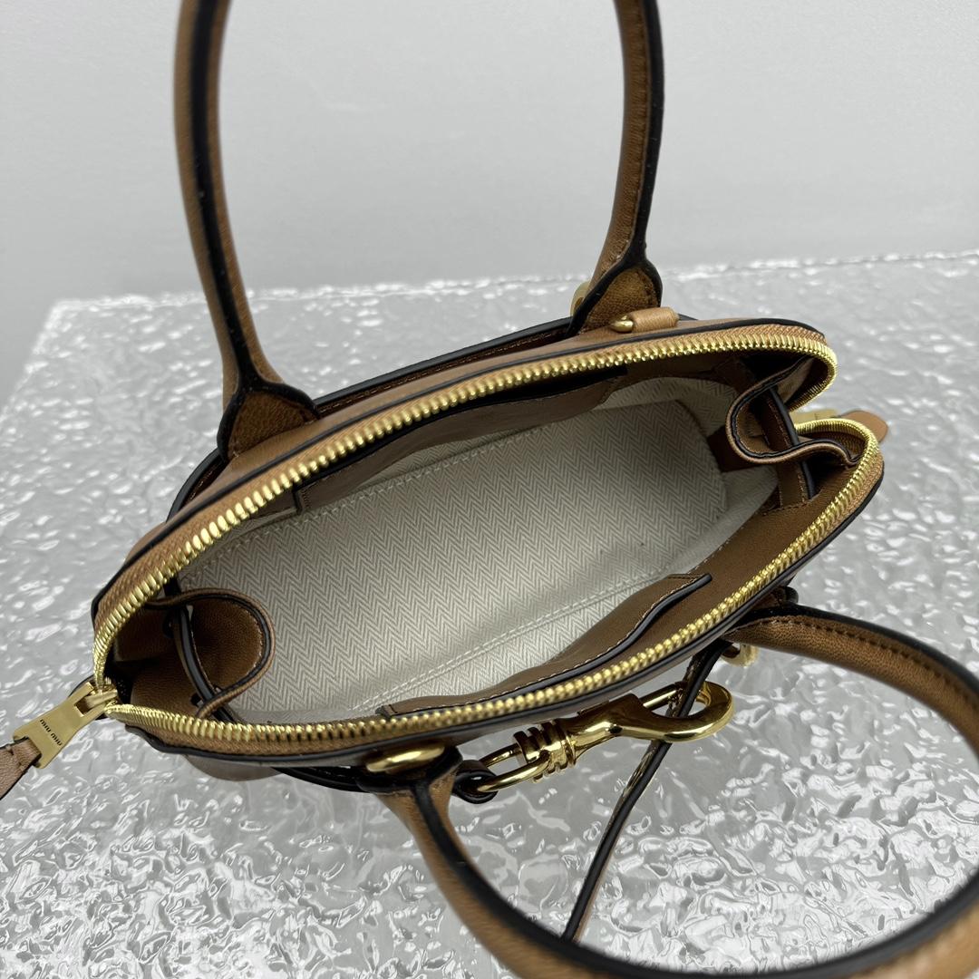 Miu Miu Aventure Leather Tote Bag (21x 8x 13cm) - DopestKickz