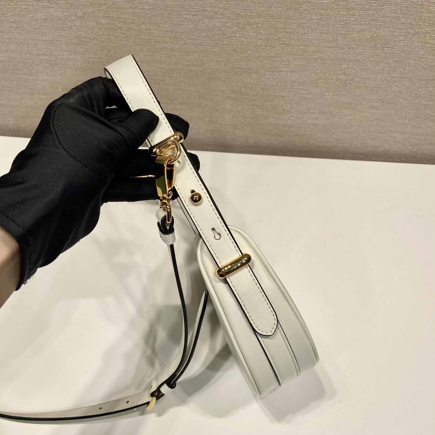 Prada Arqué Small Leather Shoulder Bag - DopestKickz