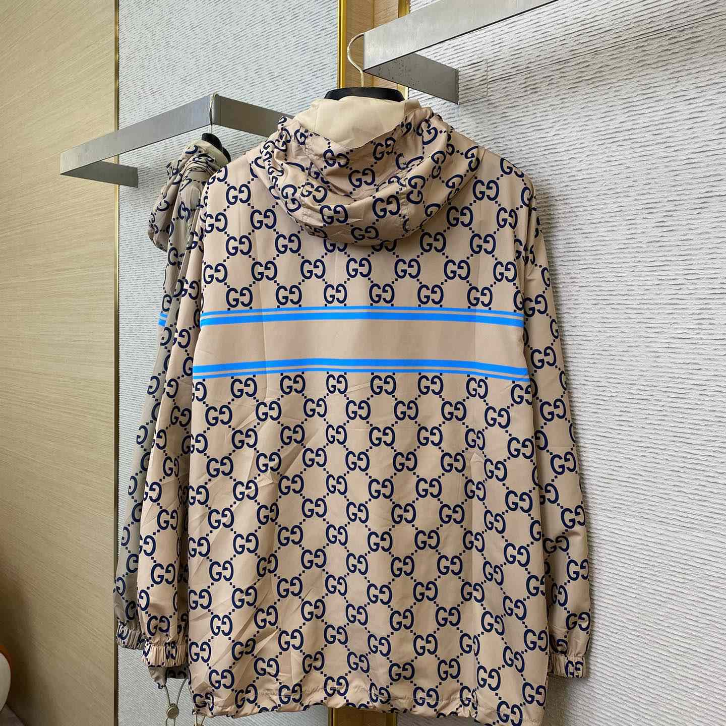 Gucci Men's GG Monogram Logo Hooded Jacket - DopestKickz