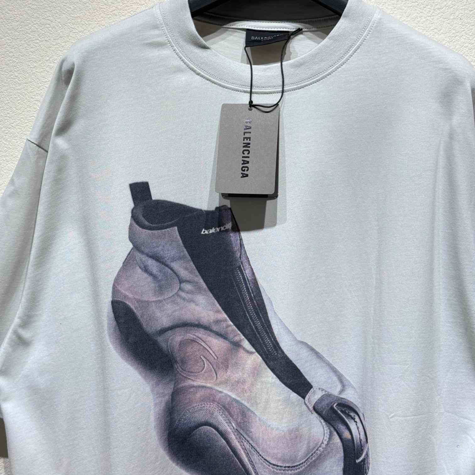 Balenciaga Basketball Sneaker T-Shirt Oversized In Dirty White Dry Jersey - DopestKickz