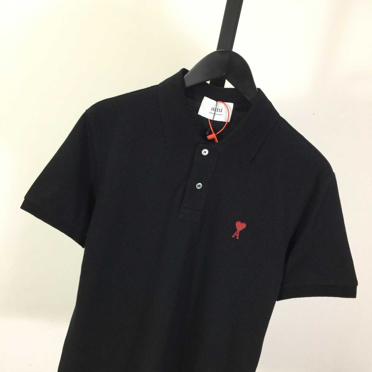 Ami Paris Ami De Coeur Embroidered Polo Shirt - DopestKickz