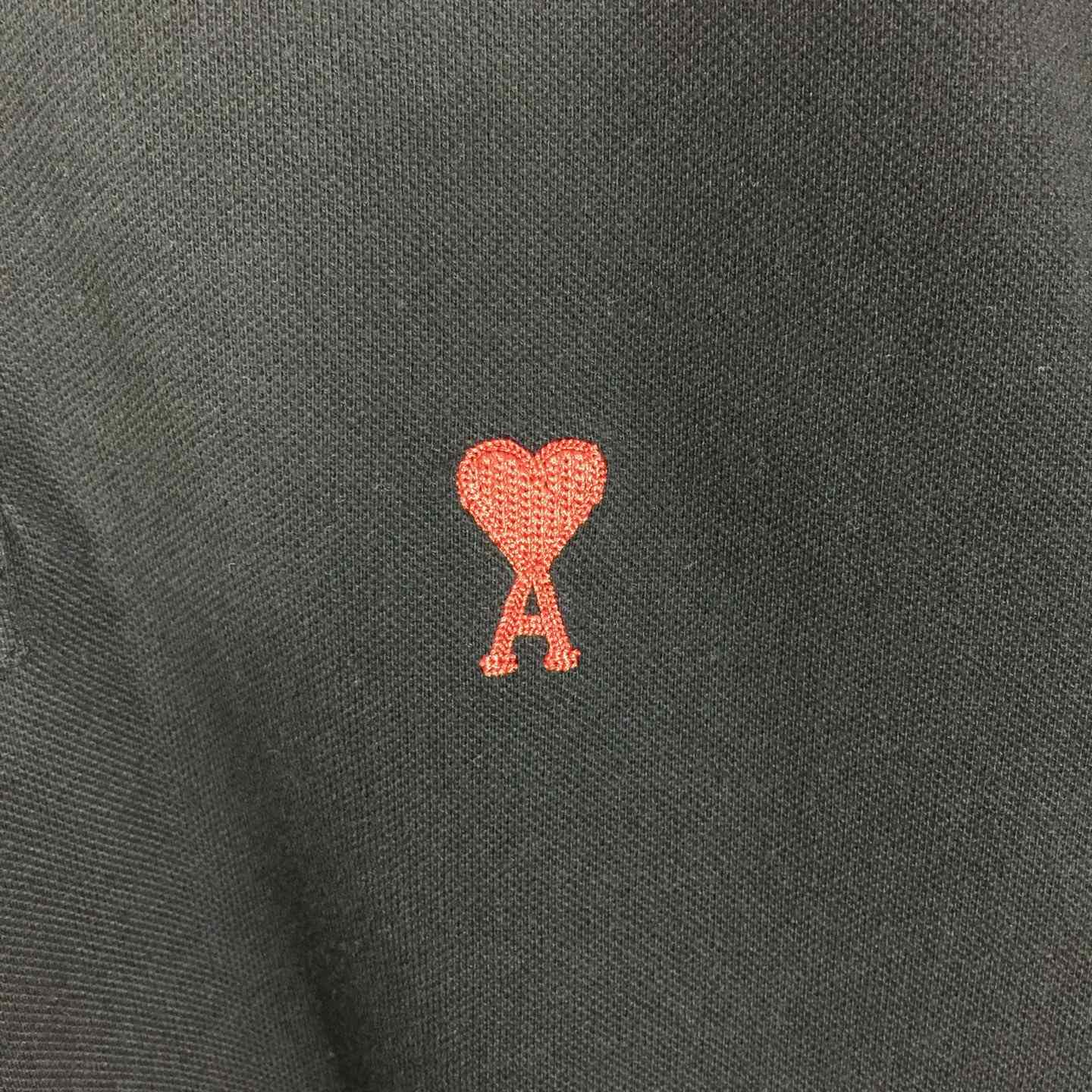 Ami Paris Ami De Coeur Embroidered Polo Shirt - DopestKickz
