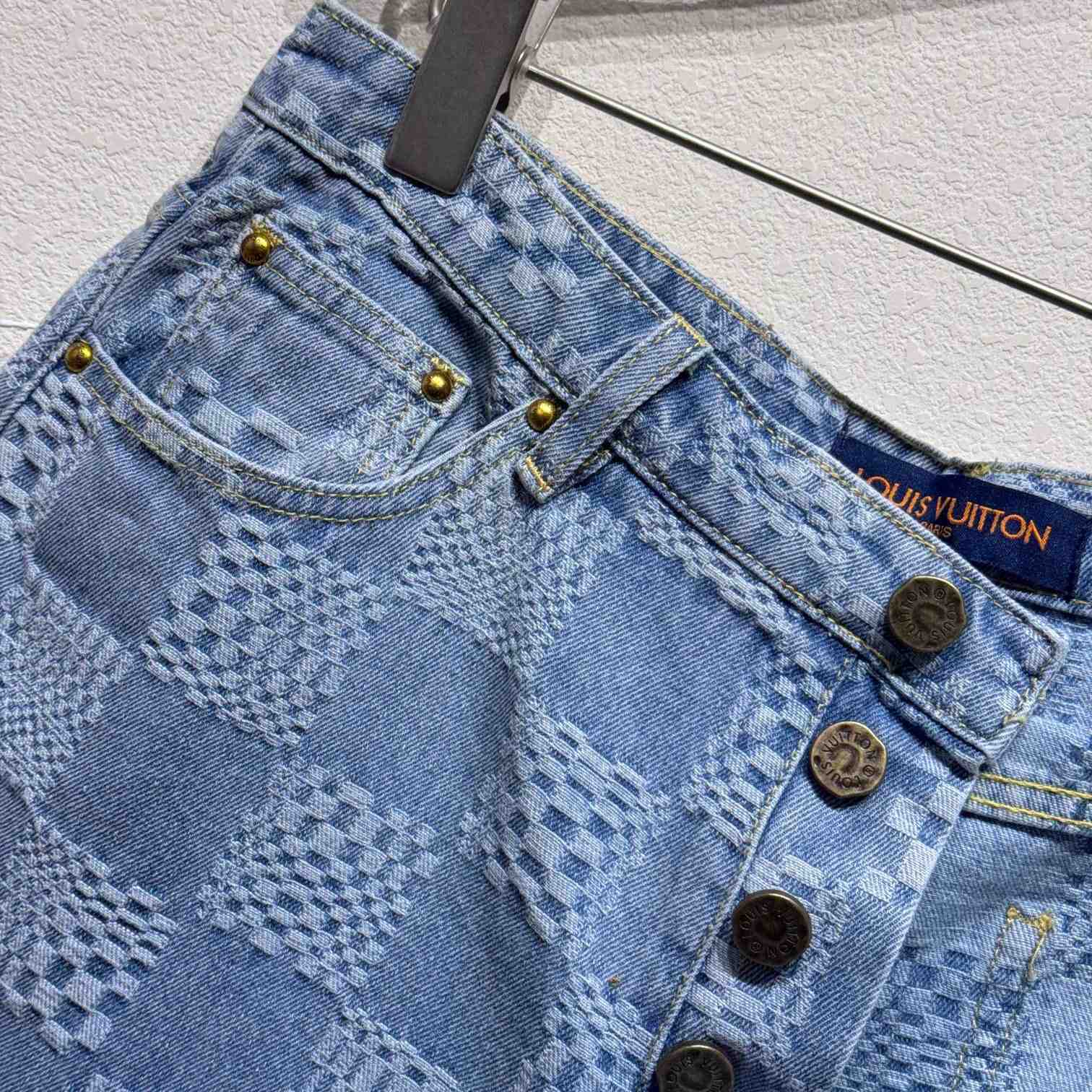 Louis Vuitton Damier Denim Shorts   - DopestKickz