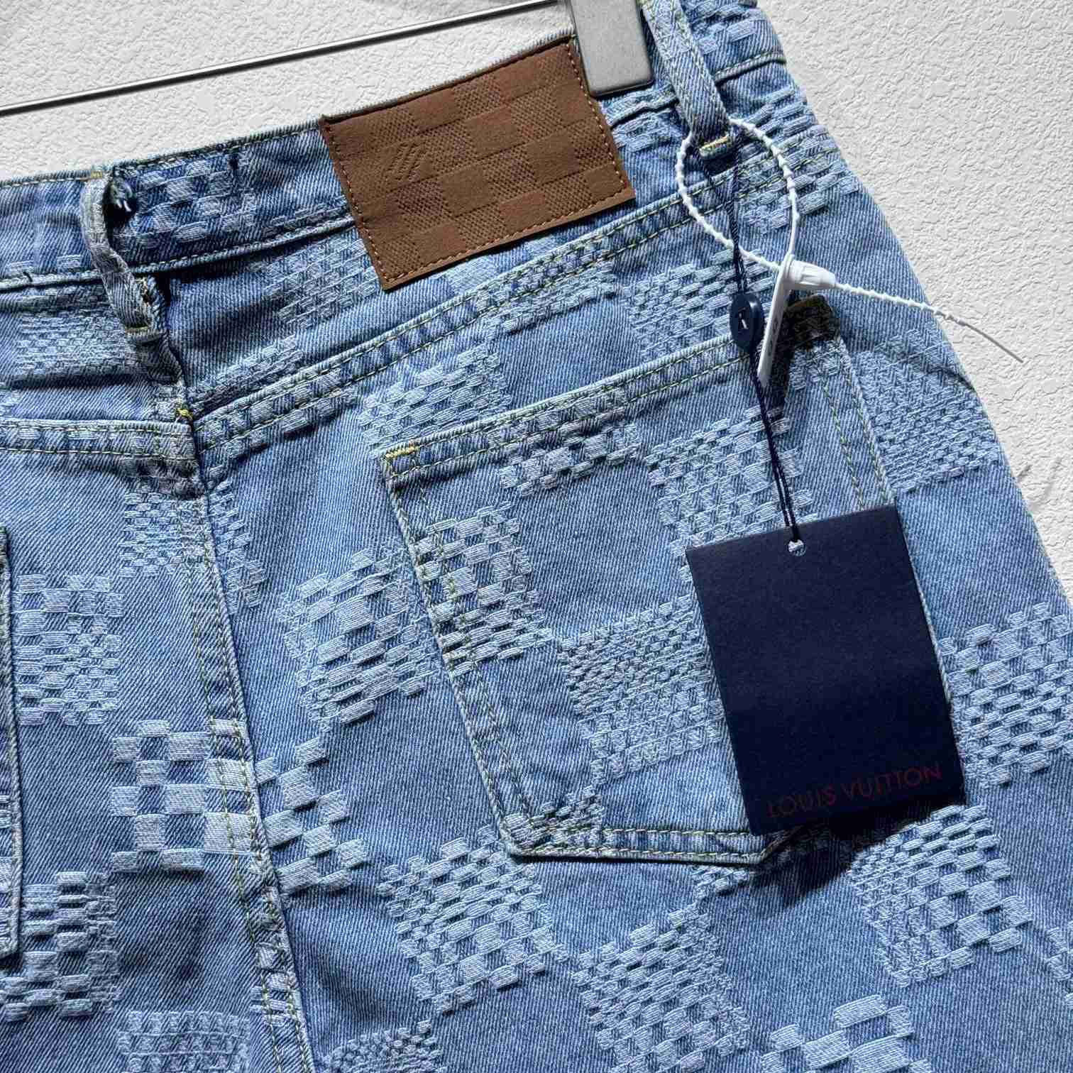 Louis Vuitton Damier Denim Shorts   - DopestKickz