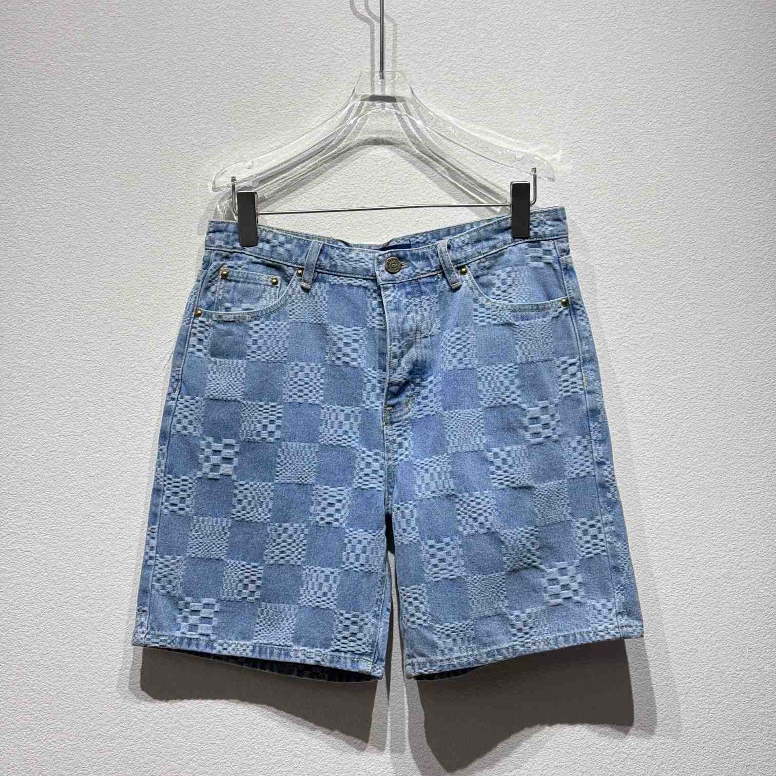 Louis Vuitton Damier Denim Shorts   - DopestKickz