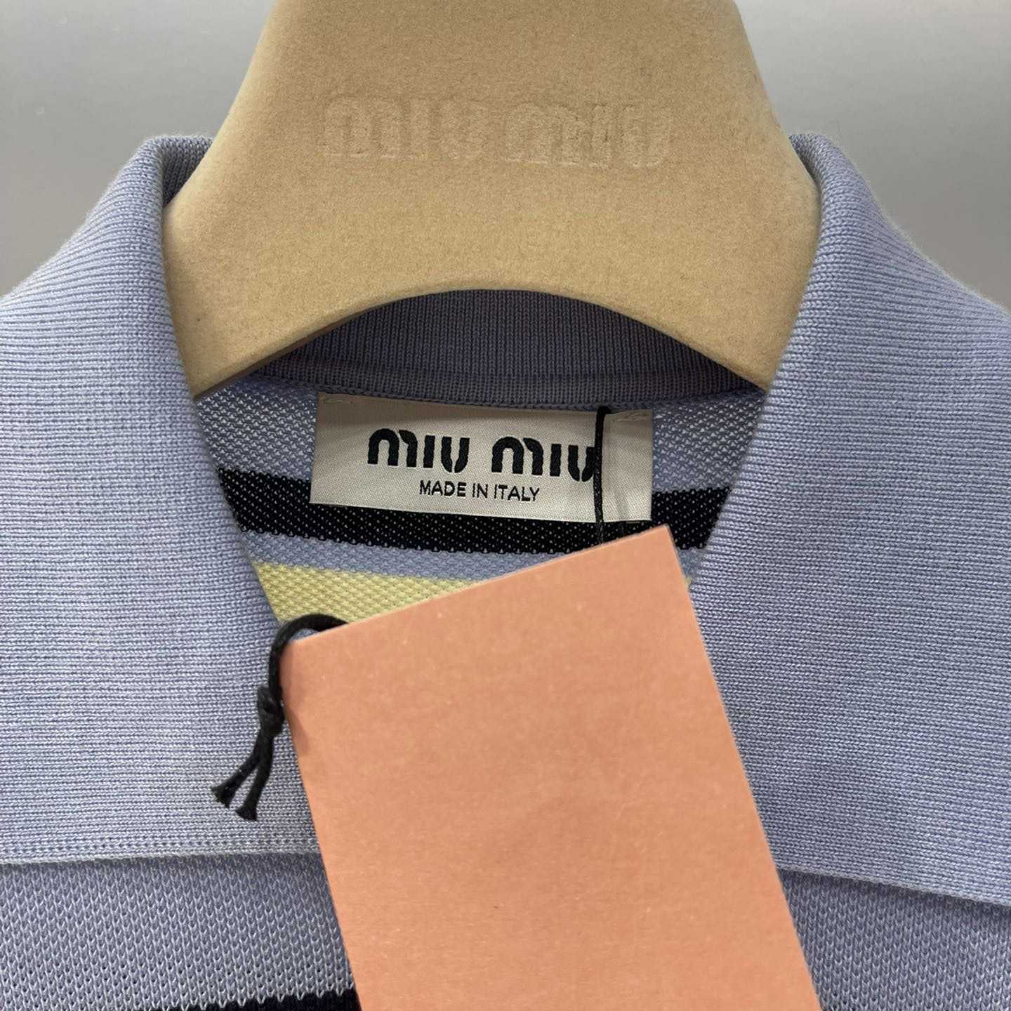 Miu Miu Striped Knitted Cotton Polo Shirt - DopestKickz
