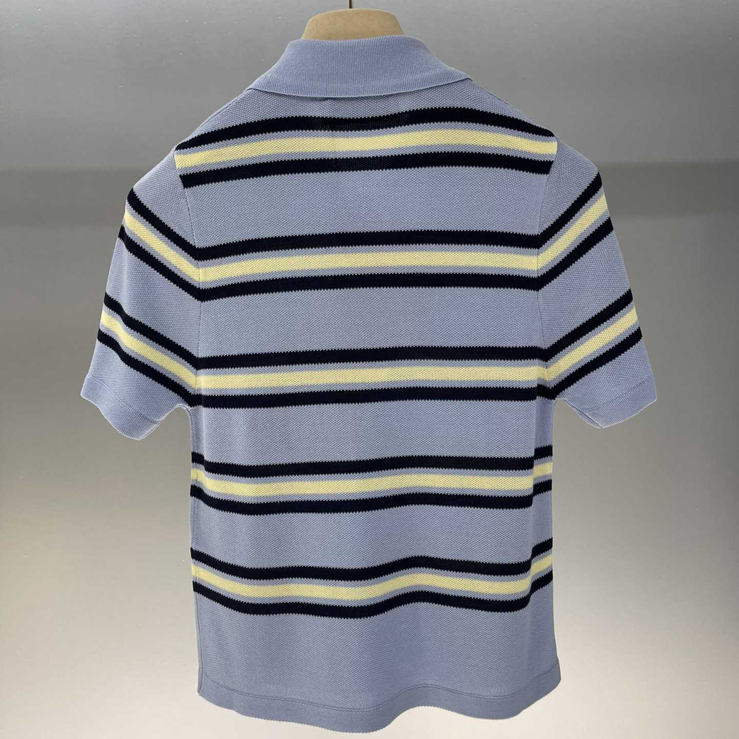 Miu Miu Striped Knitted Cotton Polo Shirt - DopestKickz