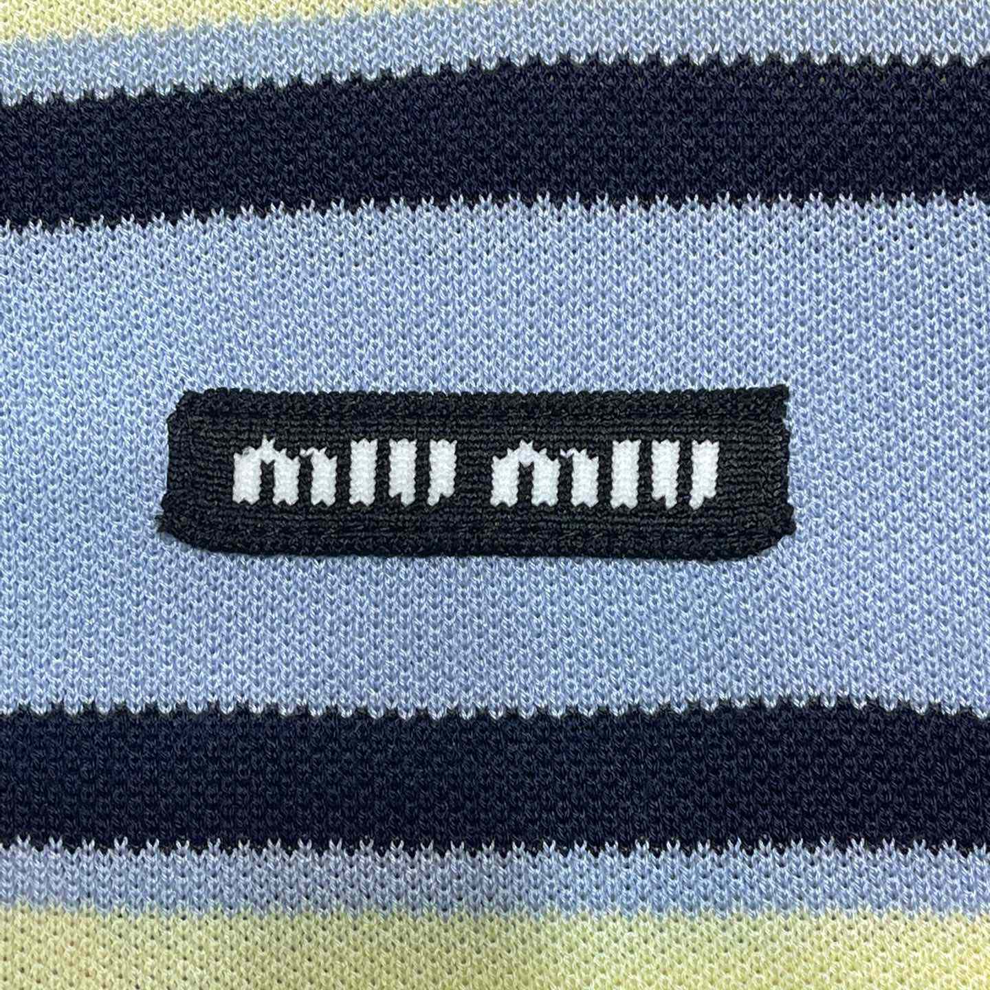 Miu Miu Striped Knitted Cotton Polo Shirt - DopestKickz