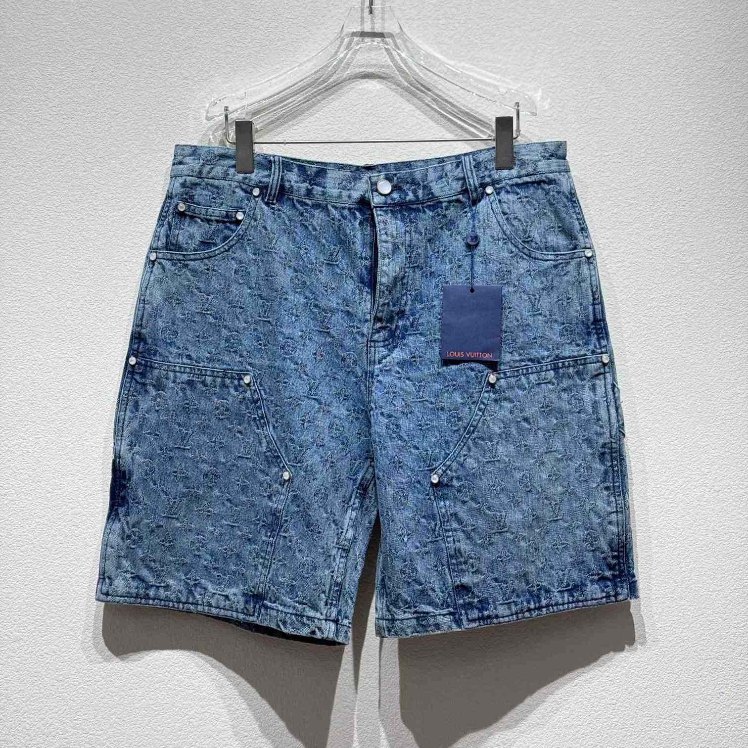 Louis Vuitton Monogram Denim Shorts - DopestKickz