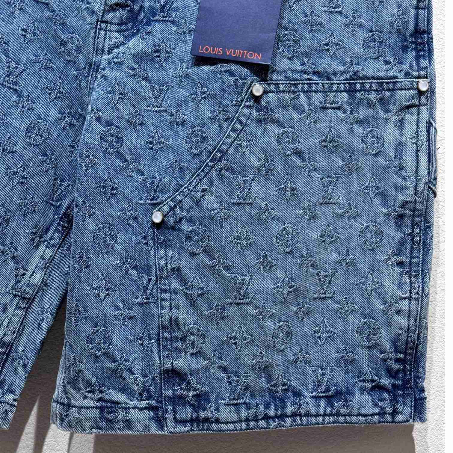 Louis Vuitton Monogram Denim Shorts - DopestKickz