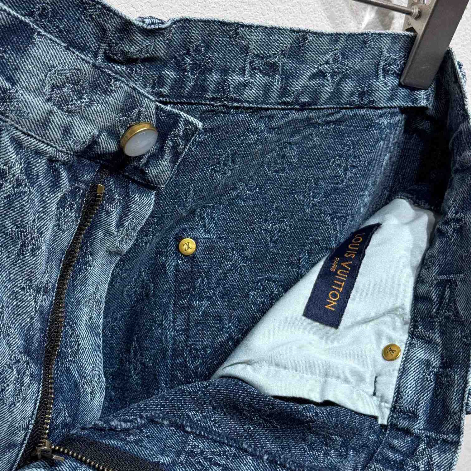 Louis Vuitton Monogram Denim Shorts - DopestKickz
