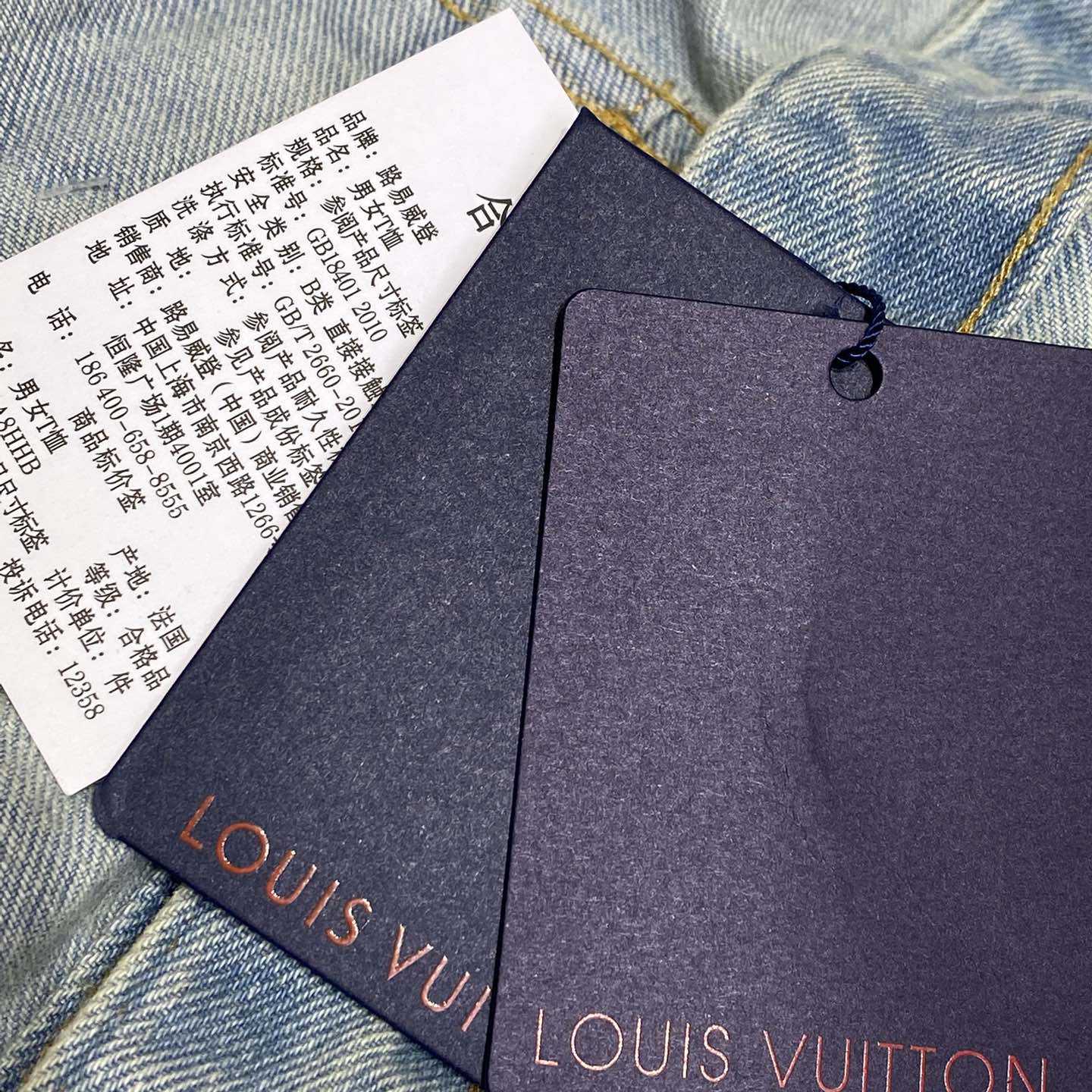 Louis Vuitton Damier Denim Wide-Leg Pants   1AHBMK - DopestKickz