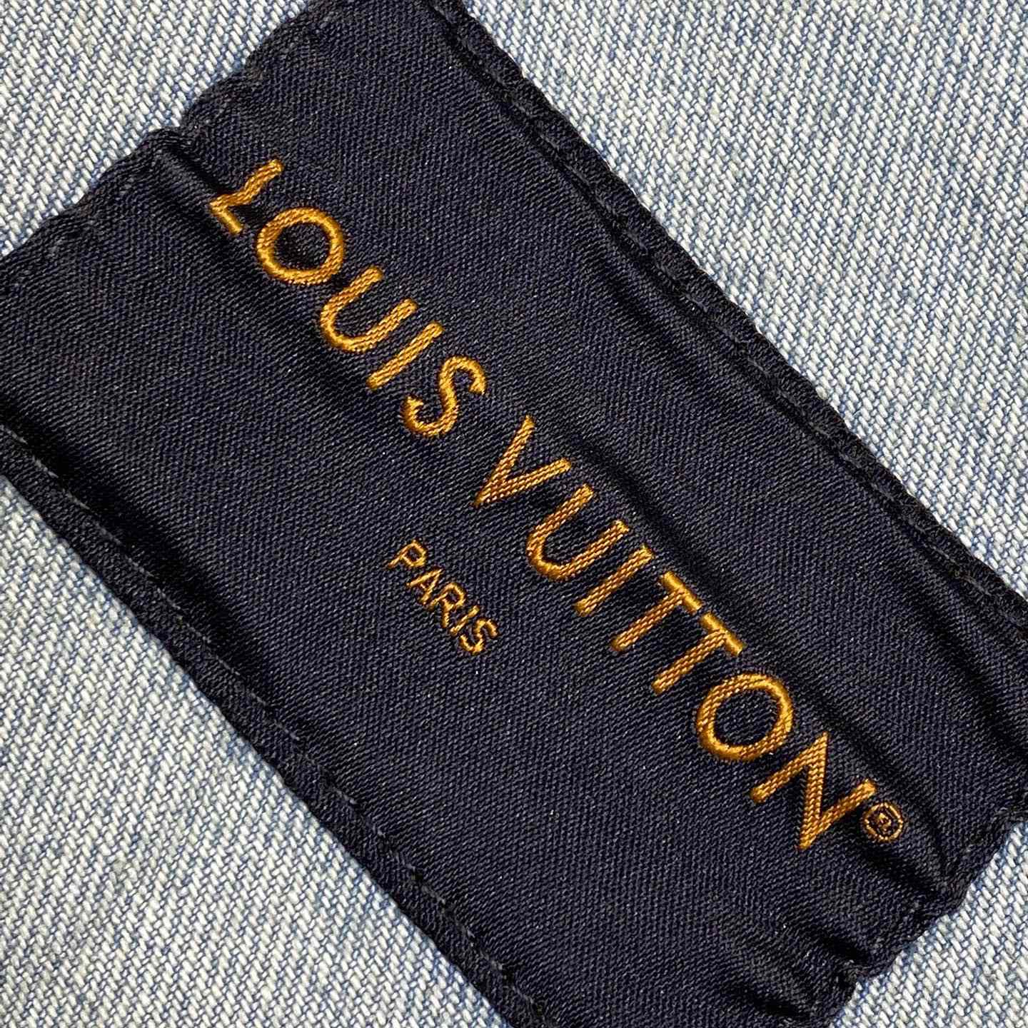 Louis Vuitton Damier Denim Wide-Leg Pants   1AHBMK - DopestKickz
